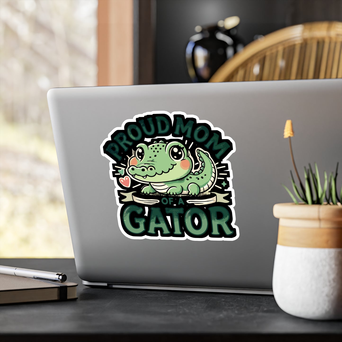 Proud Mom Of A Gator - Gator mom Sticker for Laptop Sticker. Water Bottle Sticker, Vinyl Alligator Decal - Gator mom Gift