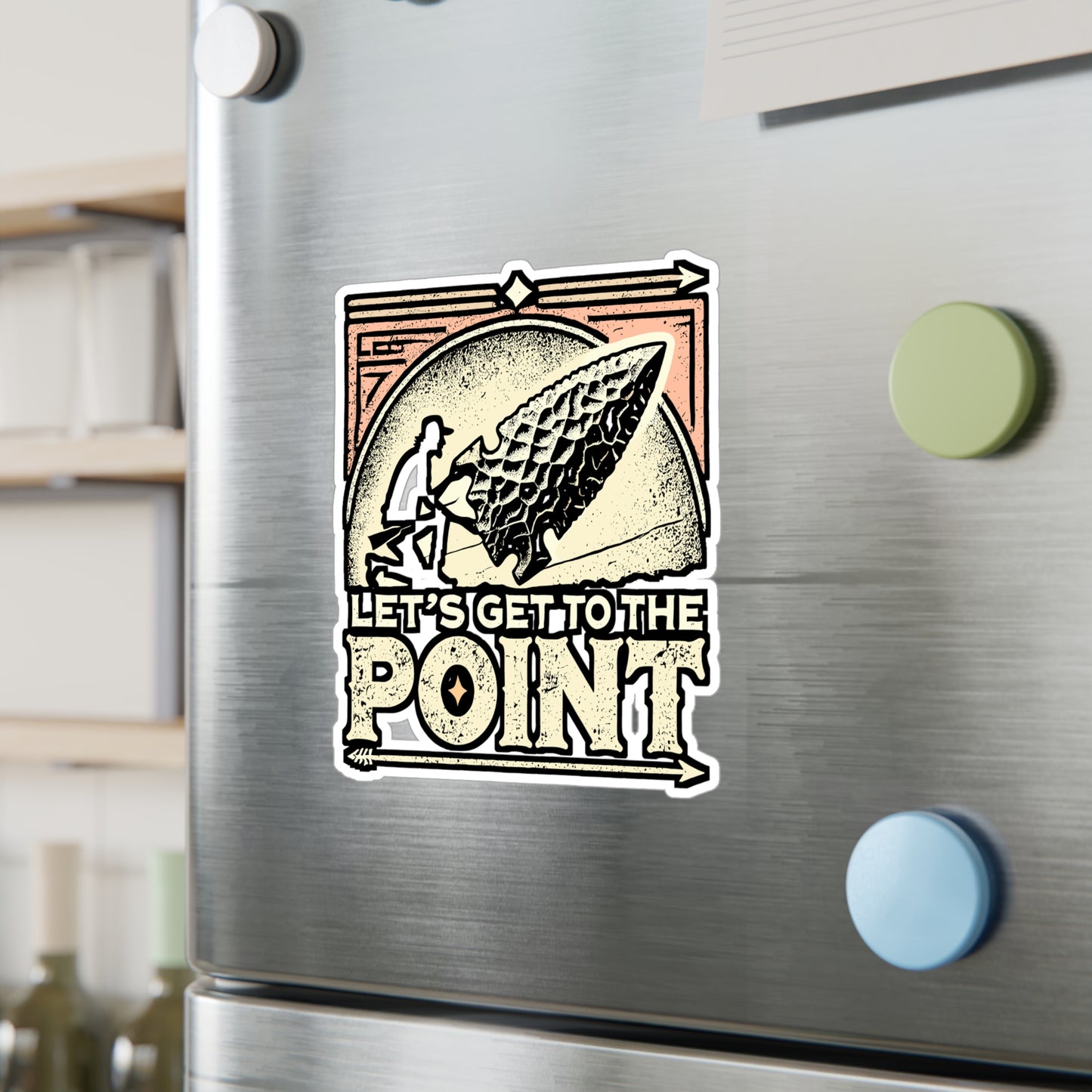 Let's Get To The Point – Arrowhead Sticker for Laptop & Water Bottle | Vinyl Stone Decal, Arrowhead Gift