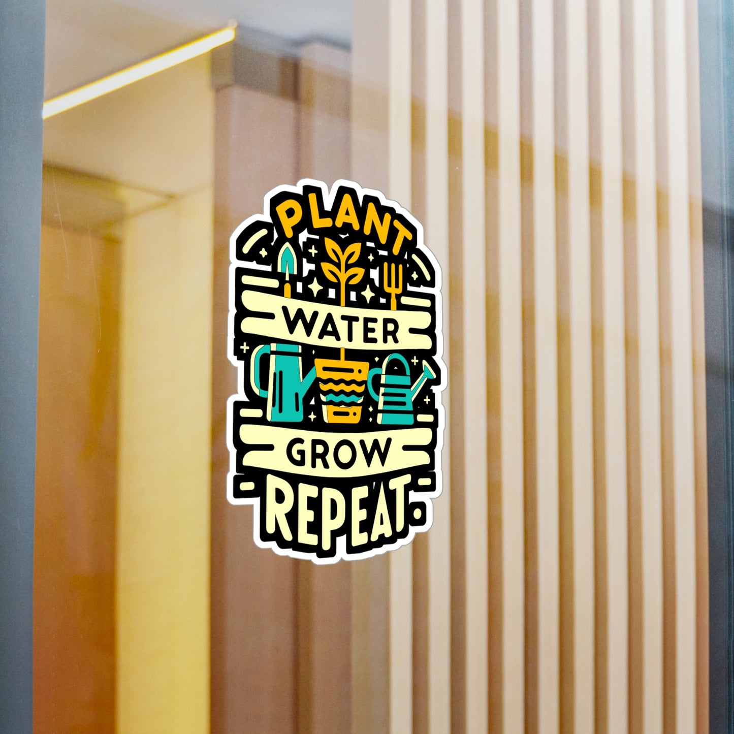 Plant Water Grow Repeat - Gardening Sticker for Laptop Sticker. Water Bottle Sticker, Vinyl Landscaper Decal - Gardening Gift