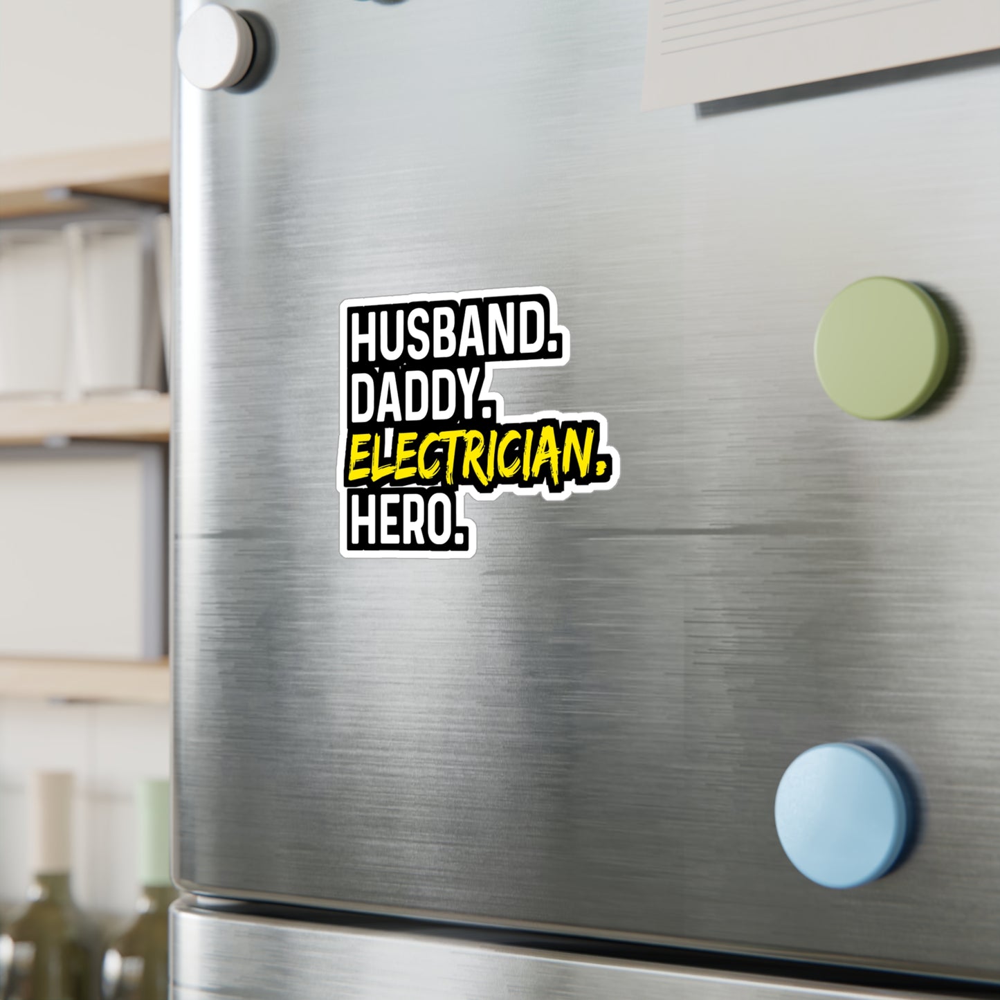 Husband Daddy Electricia Hero - Electrician Sticker for Wall, Laptop, Window, Truck, Car Electrician Gift Vinyl Stripper Decal Sticker