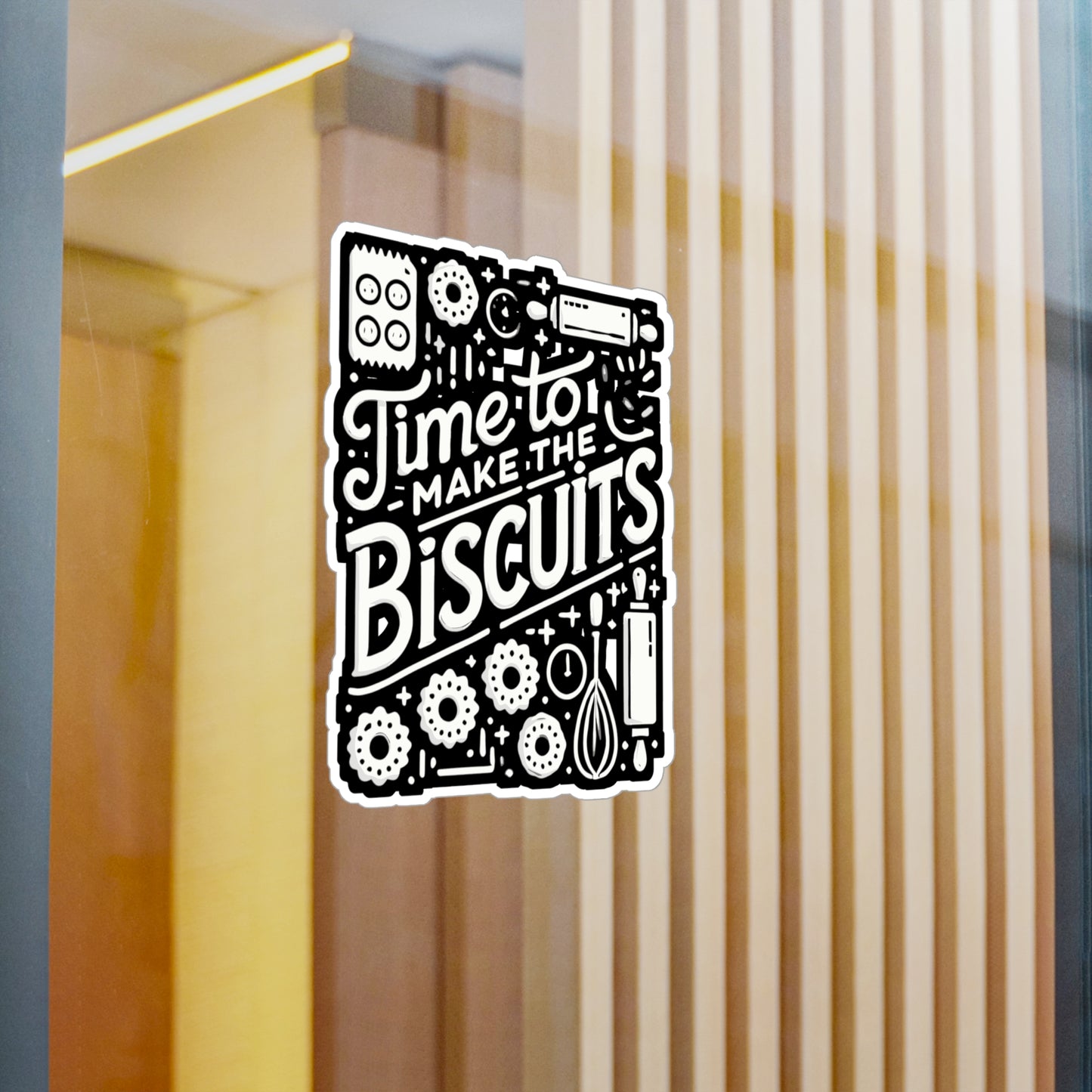 Time To Make The Biscuits - Baking Sticker for Laptop Sticker. Water Bottle Sticker, Vinyl Baker Decal - Baking Gift