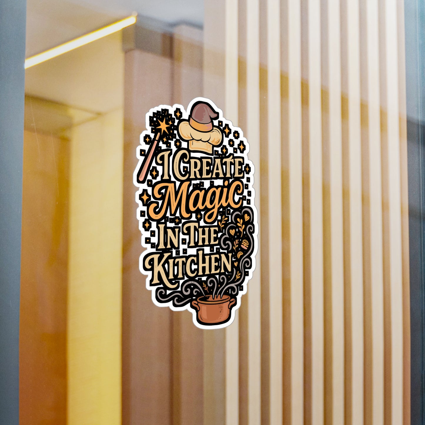 I Create Magic in the Kitchen – Chef Sticker for Laptop or Water Bottle | Funny Cooking Gift & Culinary Decor