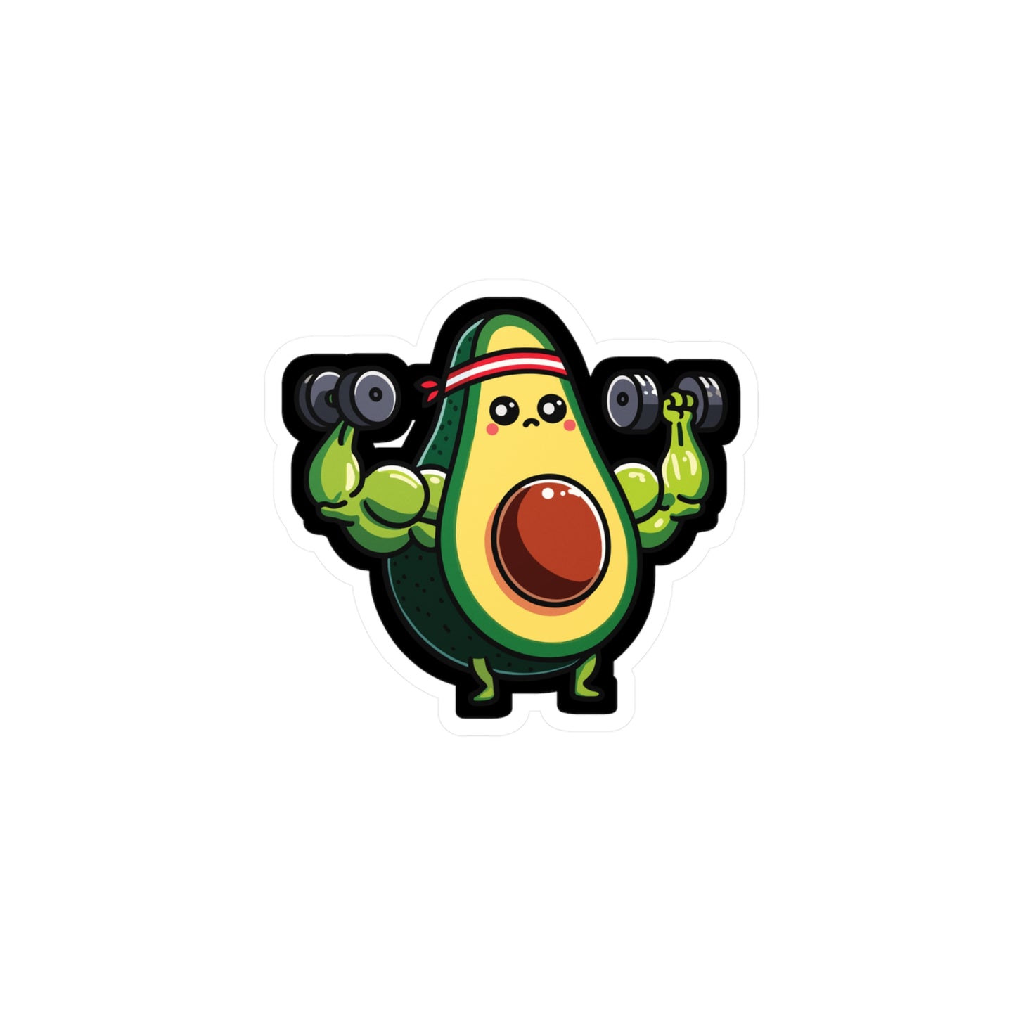 Avocado Weightlifter Bodybuilder - Bodybuilding Sticker for Laptop Sticker. Water Bottle Sticker, Vinyl Weightlifting Decal - Bodybuilding Gift