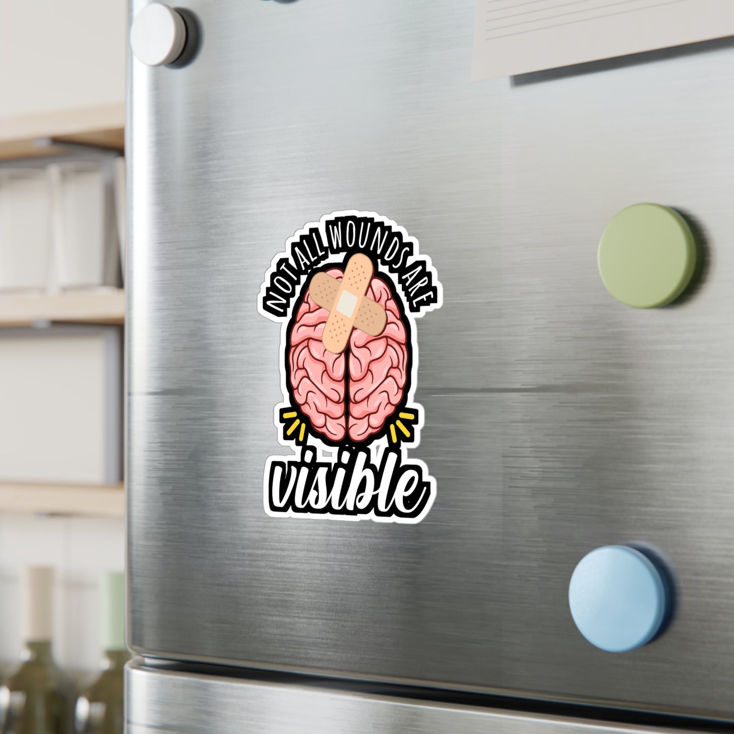 Not All Wounds Are Visible - Brain-surgery Sticker for Laptop Sticker. Water Bottle Sticker, Vinyl Skull Decal - Brain-surgery Gift