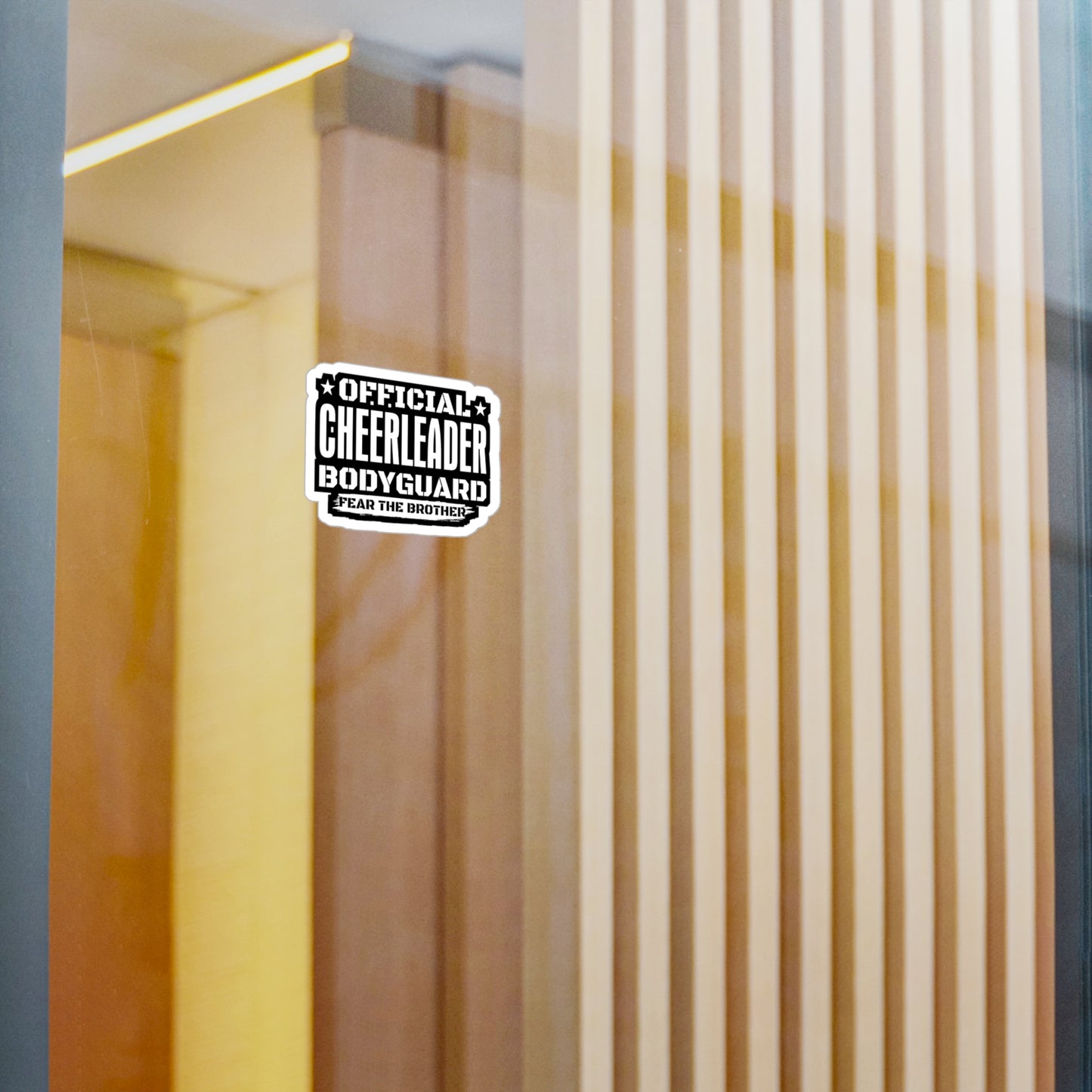 Official Cheerleader Bodyguard Fear The Brother - Cheerleading Sticker for Laptop Sticker. Water Bottle Sticker, Vinyl Cute Decal - Cheerleading Gift