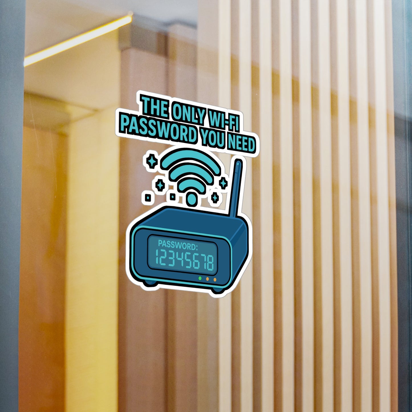 WiFi Sticker – The Only Wi Fi Password You Need Design, Fun Password 12345678 Decal for Router, Internet, Laptop, Waterproof Vinyl Decor
