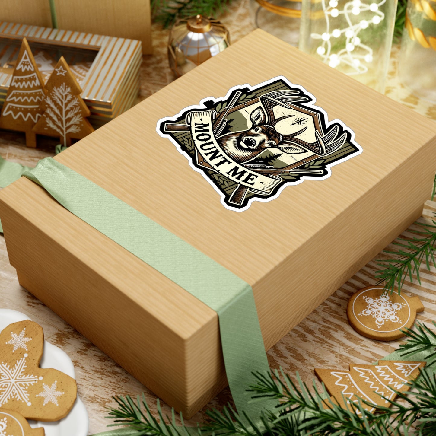 Mount Me - Hunting Sticker for Car Window Laptop Sticker. Water Bottle Sticker, Vinyl Deer Decal, Mount Sticker - Hunting Gift