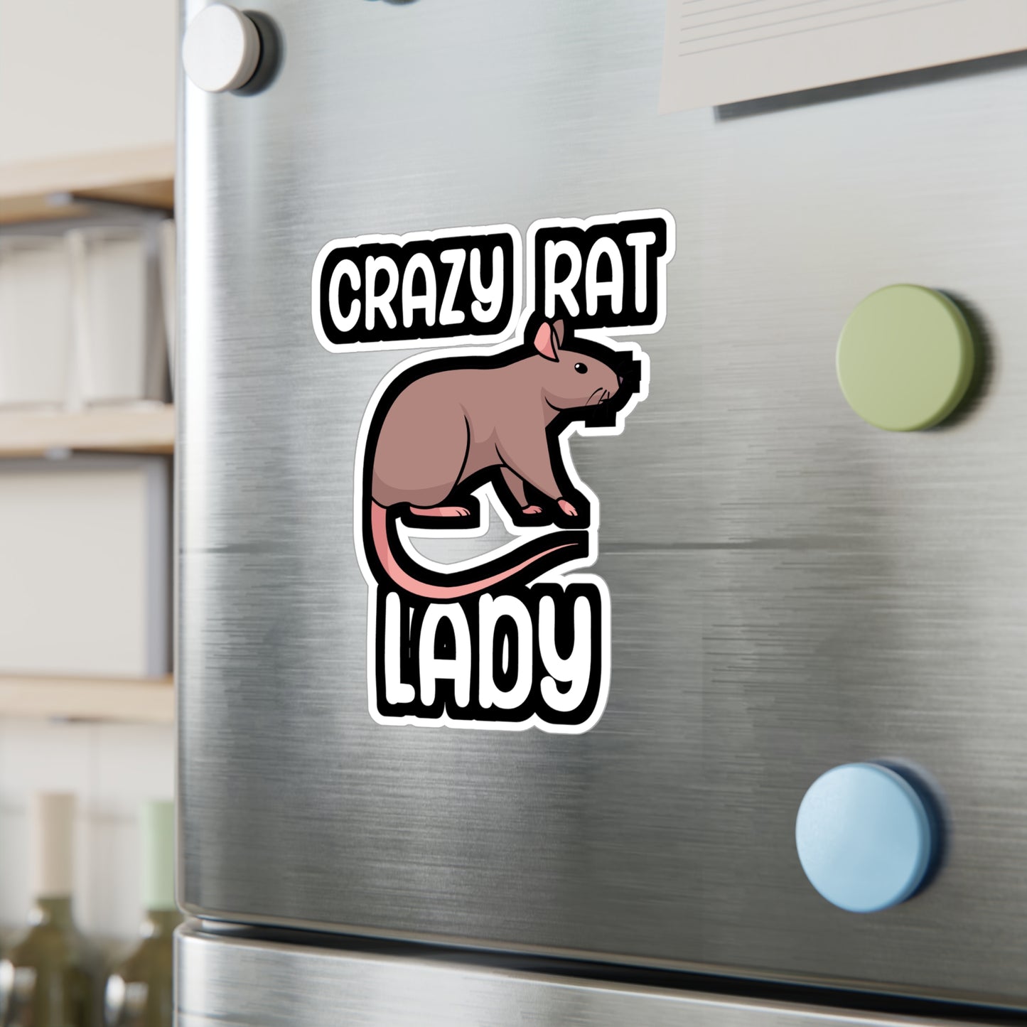 Crazy rat lady - Rat Sticker for Wall, Laptop, Window, Truck, Car Rat Gift Vinyl Rats Decal Sticker