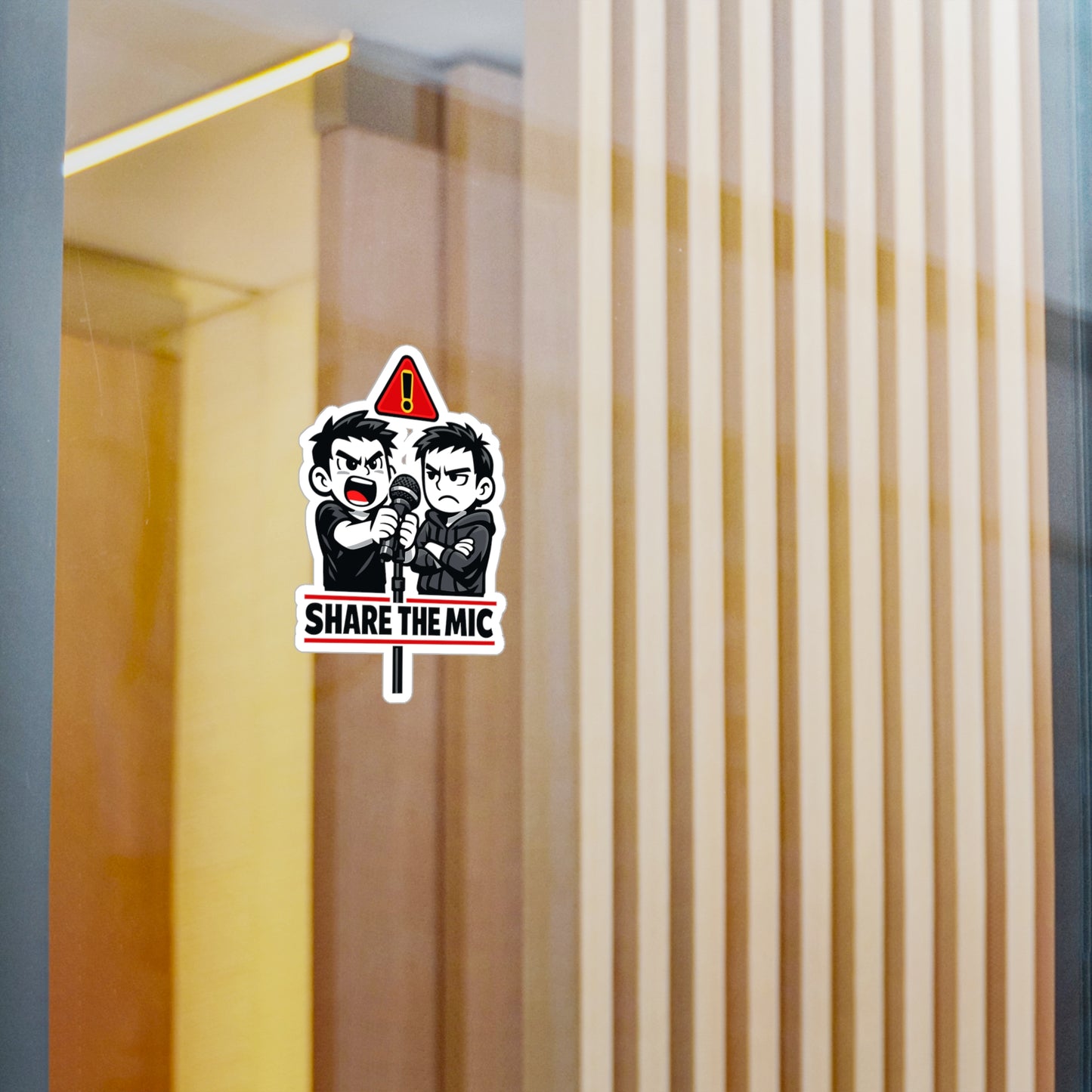 Karaoke Sticker "Share the Mic" Vinyl Decals for Laptop or Water Bottle, Waterproof Music Party Beer Booze Design