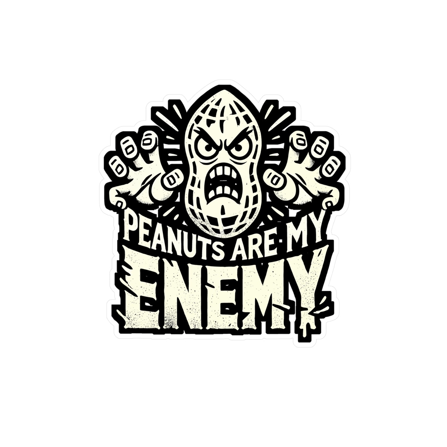 Peanuts Are My Enemy - Peanut allergy Sticker for Laptop Sticker. Water Bottle Sticker, Vinyl Nut allergy Decal - Peanut allergy Gift