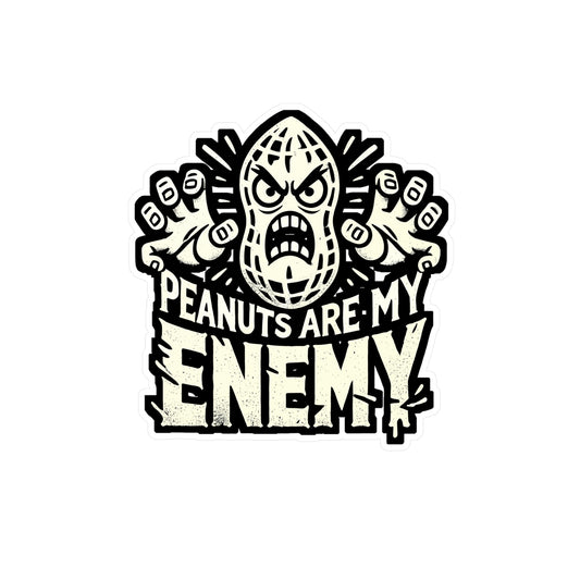 Peanuts Are My Enemy - Peanut allergy Sticker for Laptop Sticker. Water Bottle Sticker, Vinyl Nut allergy Decal - Peanut allergy Gift