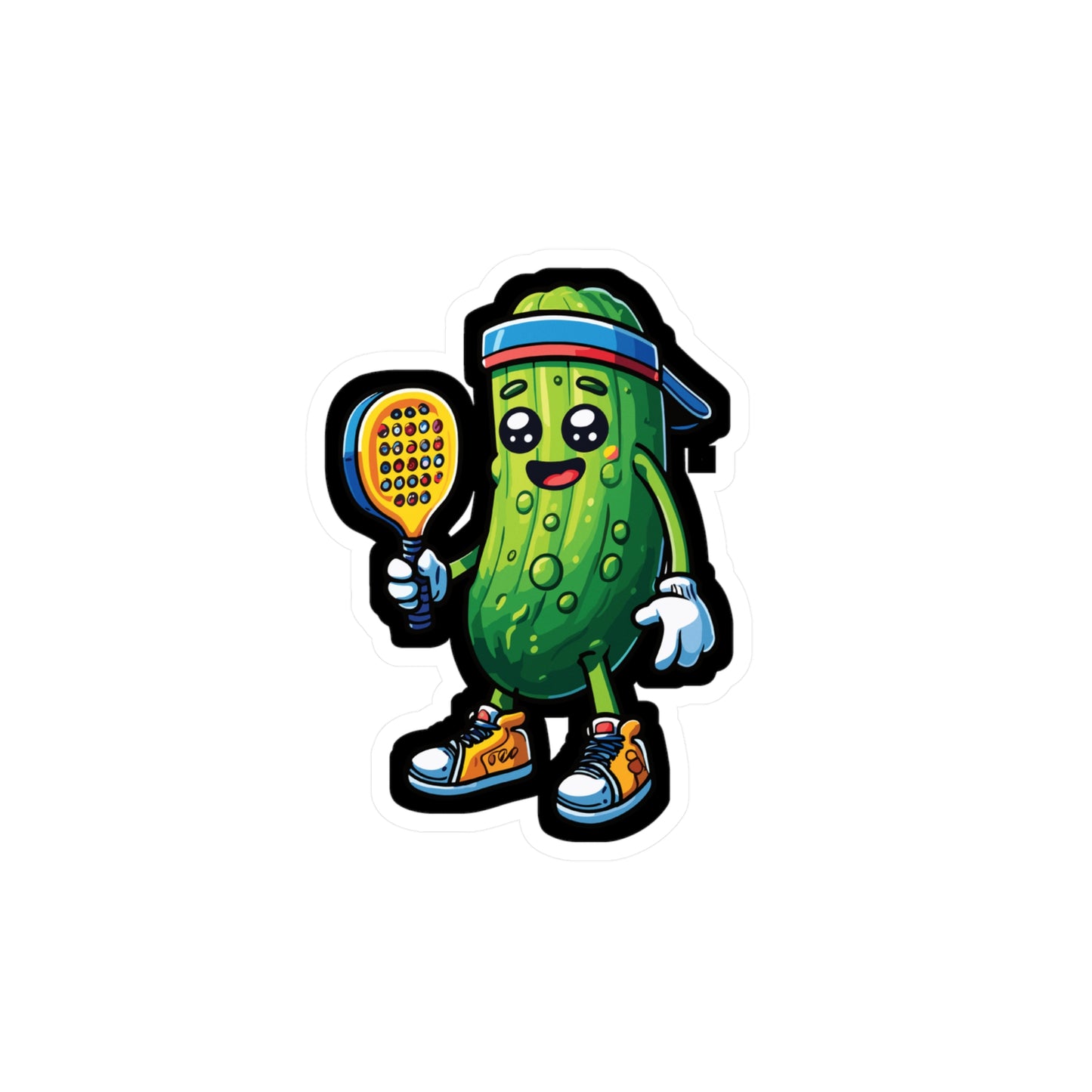 Cucumber Pickleball Player - Pickleball Sticker for Laptop Sticker. Water Bottle Sticker, Vinyl Dink Decal - Pickleball Gift
