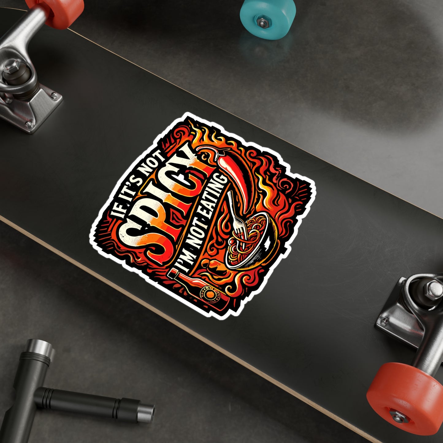 If It's Not Spicy I'm Not Eating - Spicy Sticker for Laptop Sticker. Water Bottle Sticker, Vinyl Chili Decal - Spicy Gift