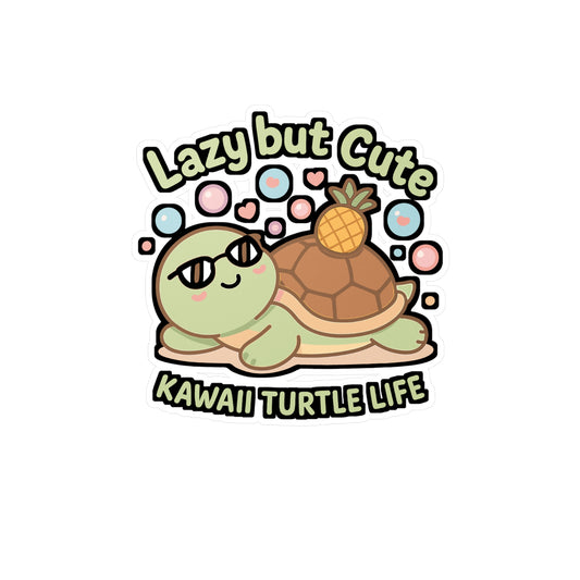 Kawaii Turtle - Kawaii Turtle Sticker for Laptop, Water Bottle, Gift for Kids, Teens, Turtle Lovers, Aesthetic Animal Decal