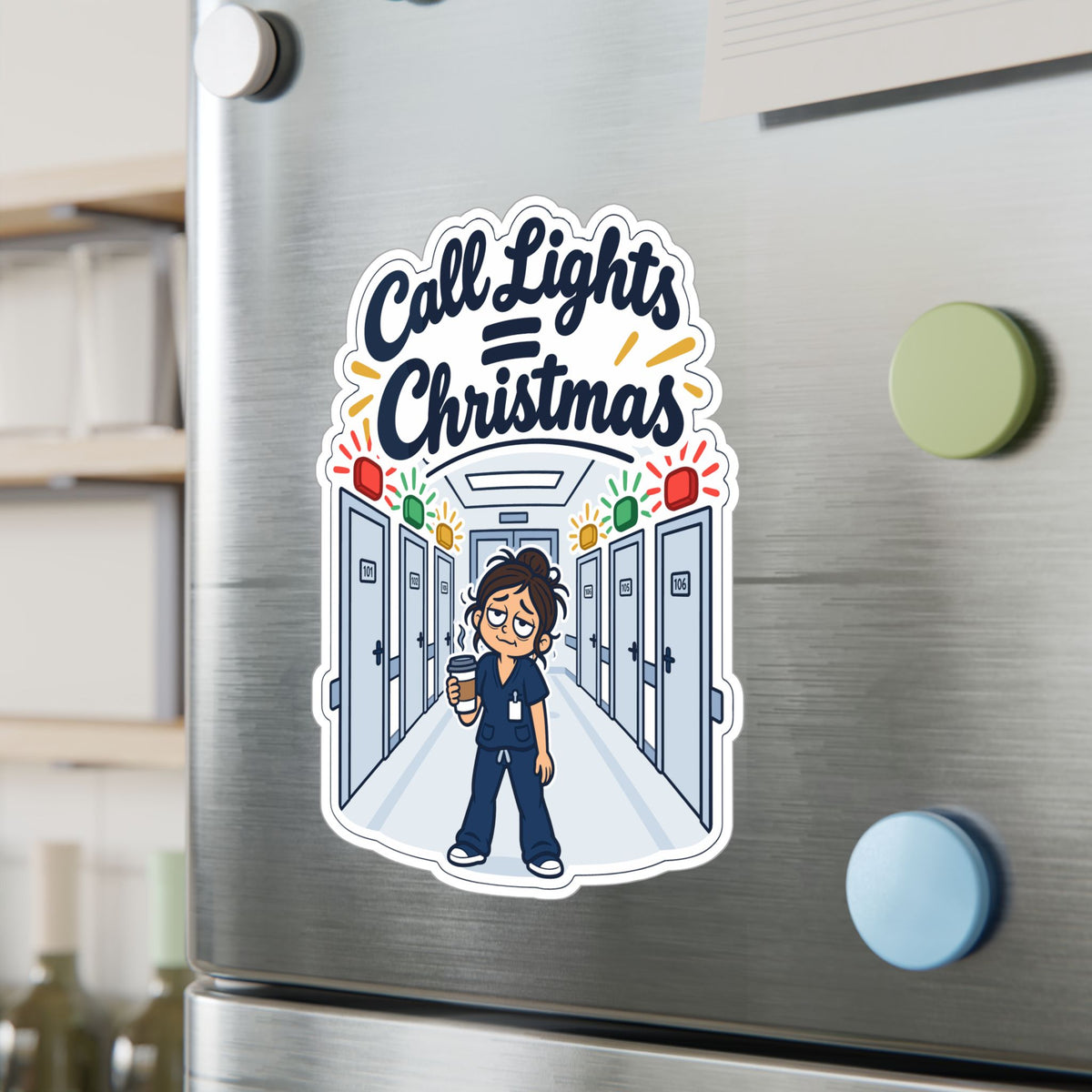 Nurse Sticker – Call Lights = Christmas Funny Nursing Student Decals for Laptop, Water Bottle, Waterproof Vinyl Nursing School Degree Gift
