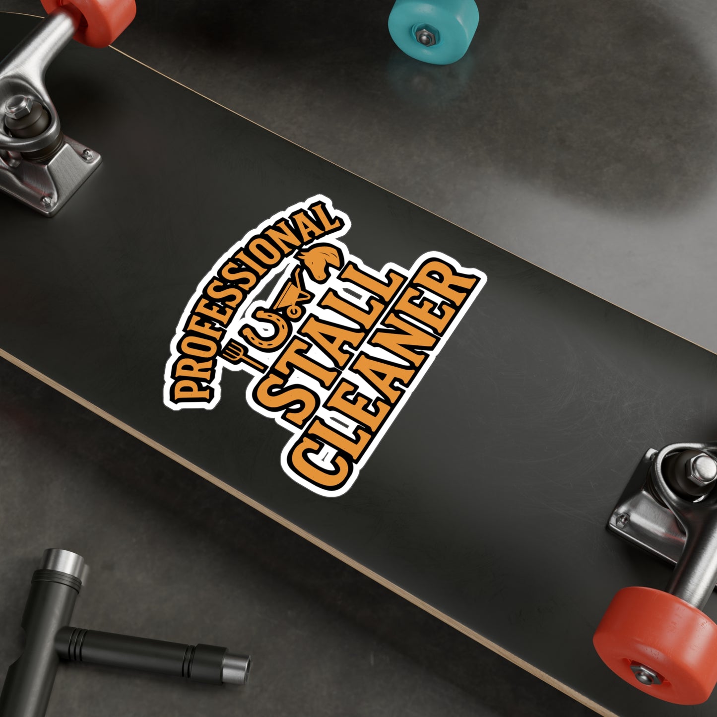 Professional Stall Cleaner – Horse Sticker for Laptop or Water Bottle | Vinyl Pasture Decal, Funny Equestrian Gift