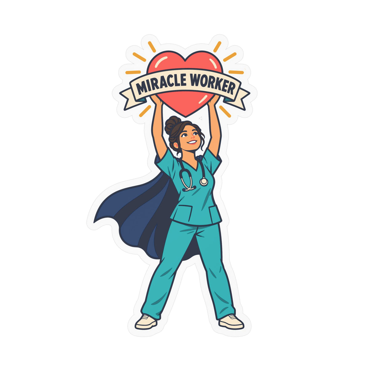 Nurse Sticker, Miracle Worker Vinyl Decals for Nursing Students, Laptop and Water Bottle