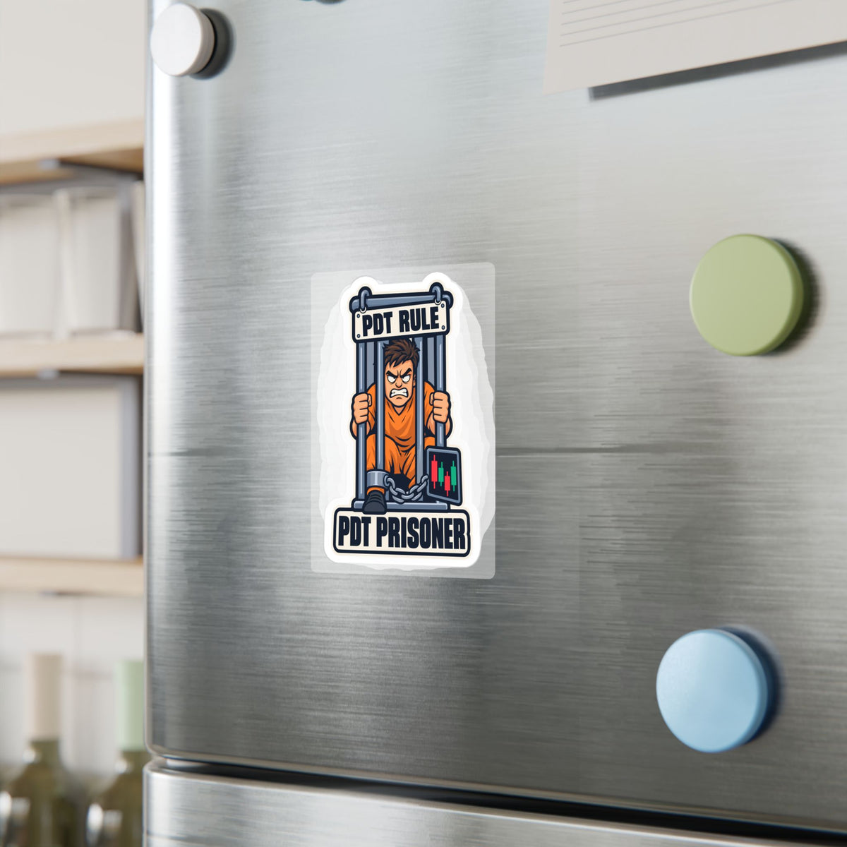 Day Trading Sticker - PDT Prisoner Design for the Stock Market and Forex Trader, Laptop and Water Bottle Decals