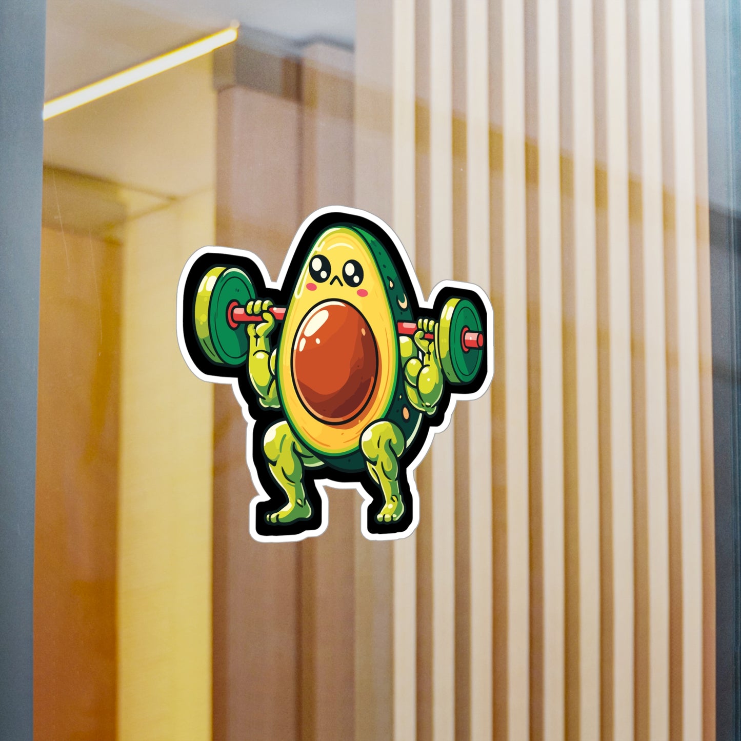 Avocado Weightlifter Bodybuilder - Bodybuilding Sticker for Laptop Sticker. Water Bottle Sticker, Vinyl Weightlifting Decal - Bodybuilding Gift