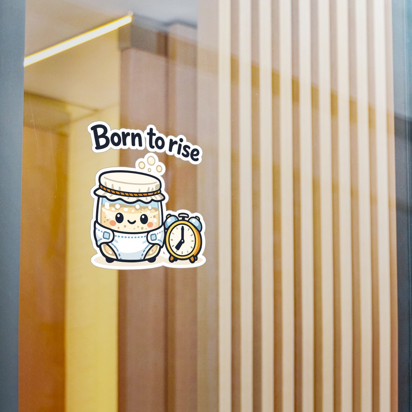 Baking Sticker Born to Rise Sourdough Baker Design – Waterproof Vinyl Decals for Laptop, Water Bottle, Fun Not Soggy