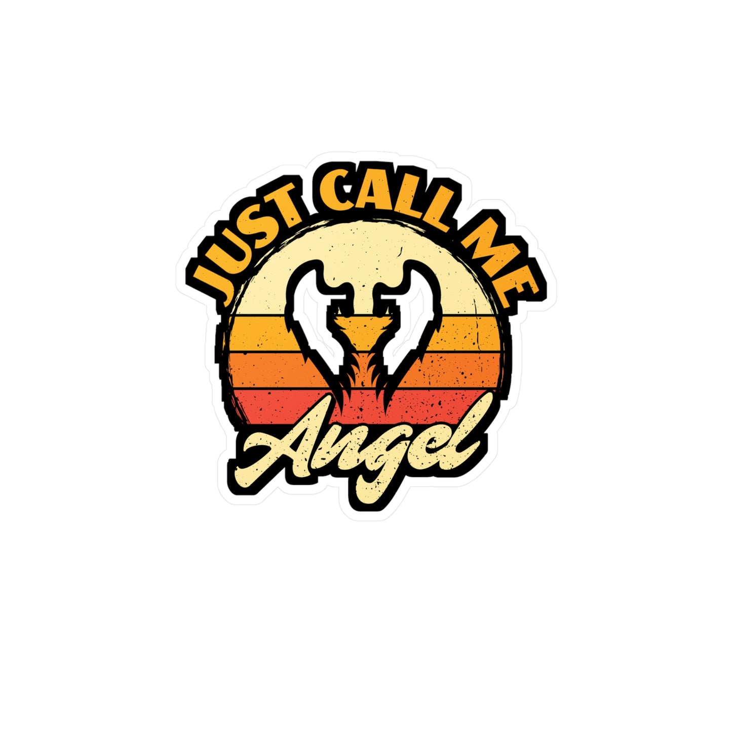Just Call Me Angel - Angel Sticker for Car Window Laptop Sticker. Water Bottle Sticker, Vinyl Aesthetic Decal, Cute Sticker - Angel Gift