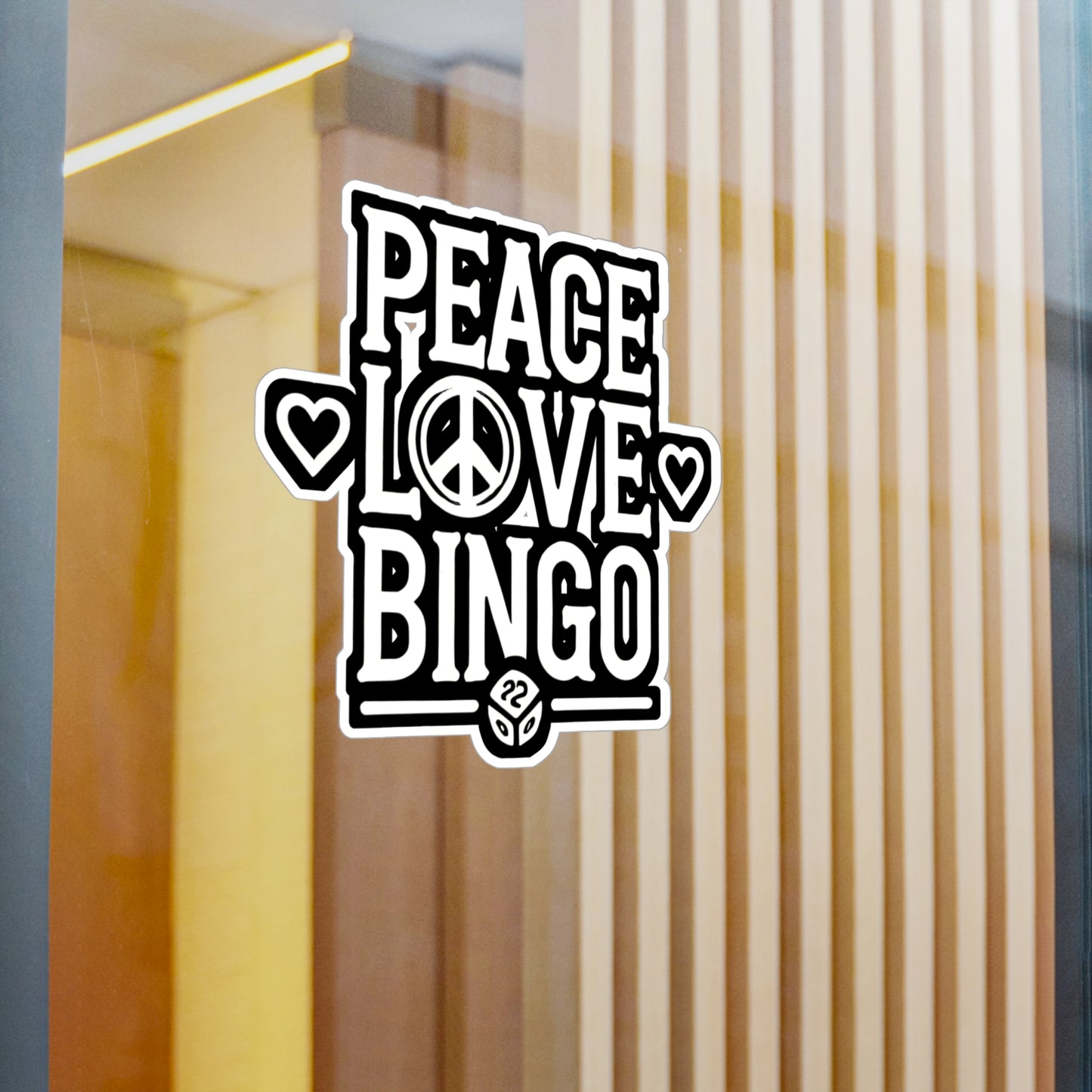 Peace Love Bingo - Bingo Sticker for Car Window Laptop Sticker. Water Bottle Sticker, Vinyl Caller Decal, Balls Sticker - Bingo Gift