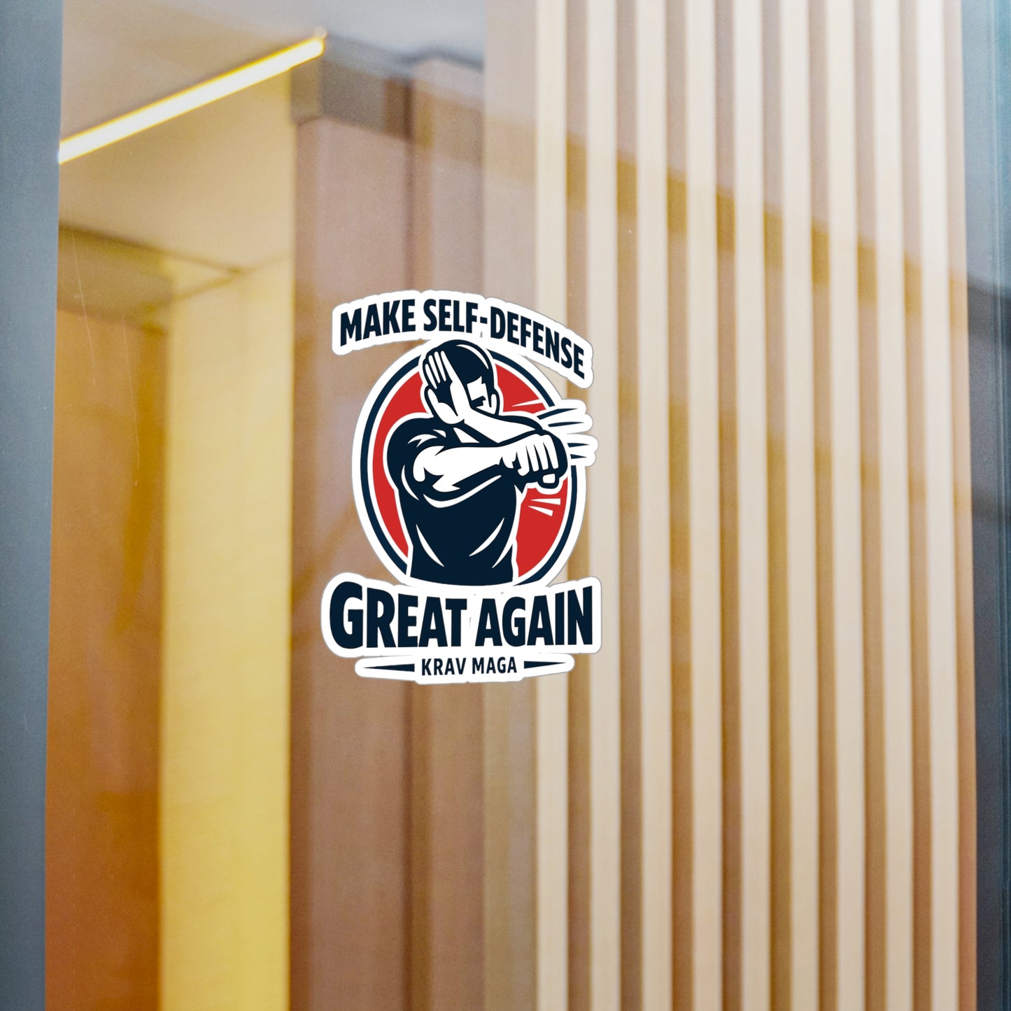 Krav Maga Sticker Make Self-Defense Great Again Funny Martial Arts Fitness Vinyl Waterproof sticker decals for Laptop Water Bottle
