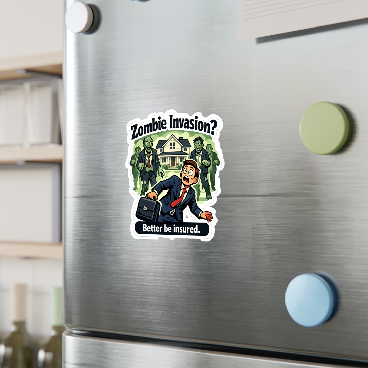 Insurance Agent Sticker Zombie Invasion? Funny Policy Premium Liability Vinyl Waterproof Decals for Laptop Water Bottle