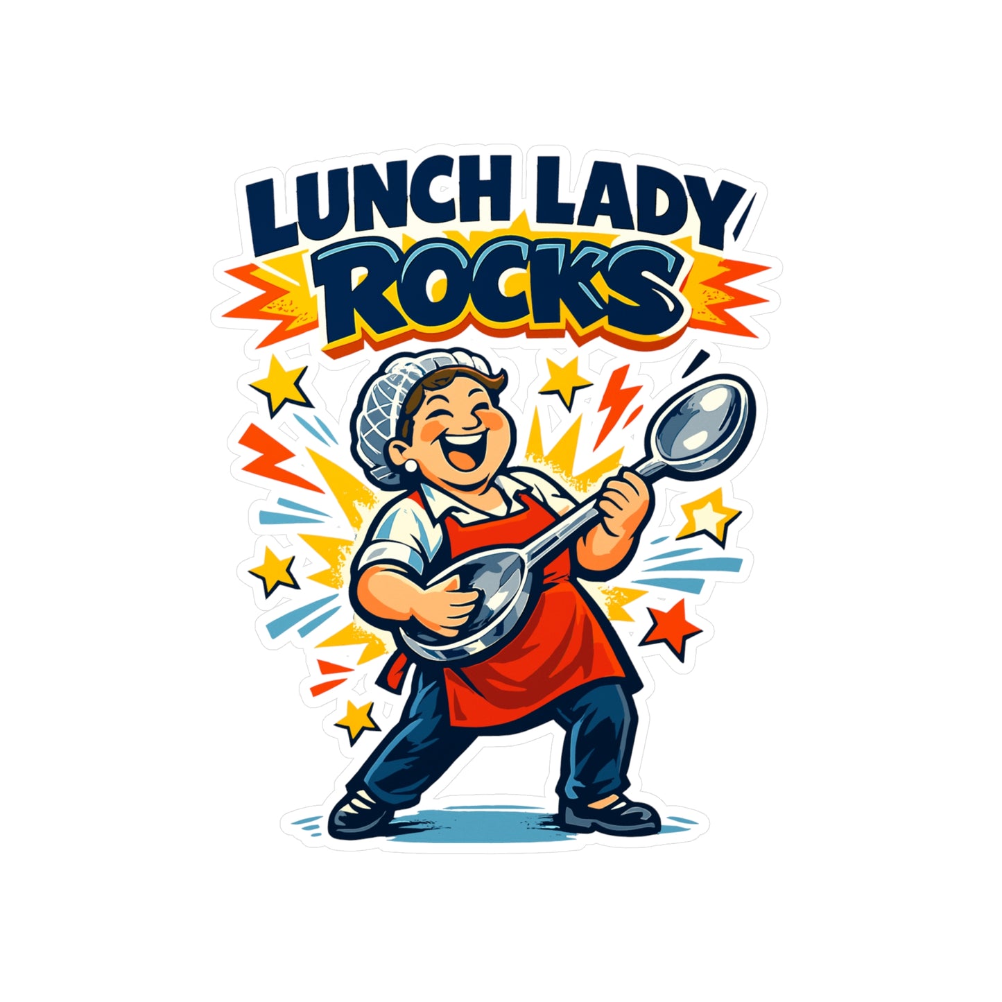 Lunch Lady Sticker Lunch Lady Rocks Cute School Canteen Vinyl Waterproof Decals for Laptop Water Bottle