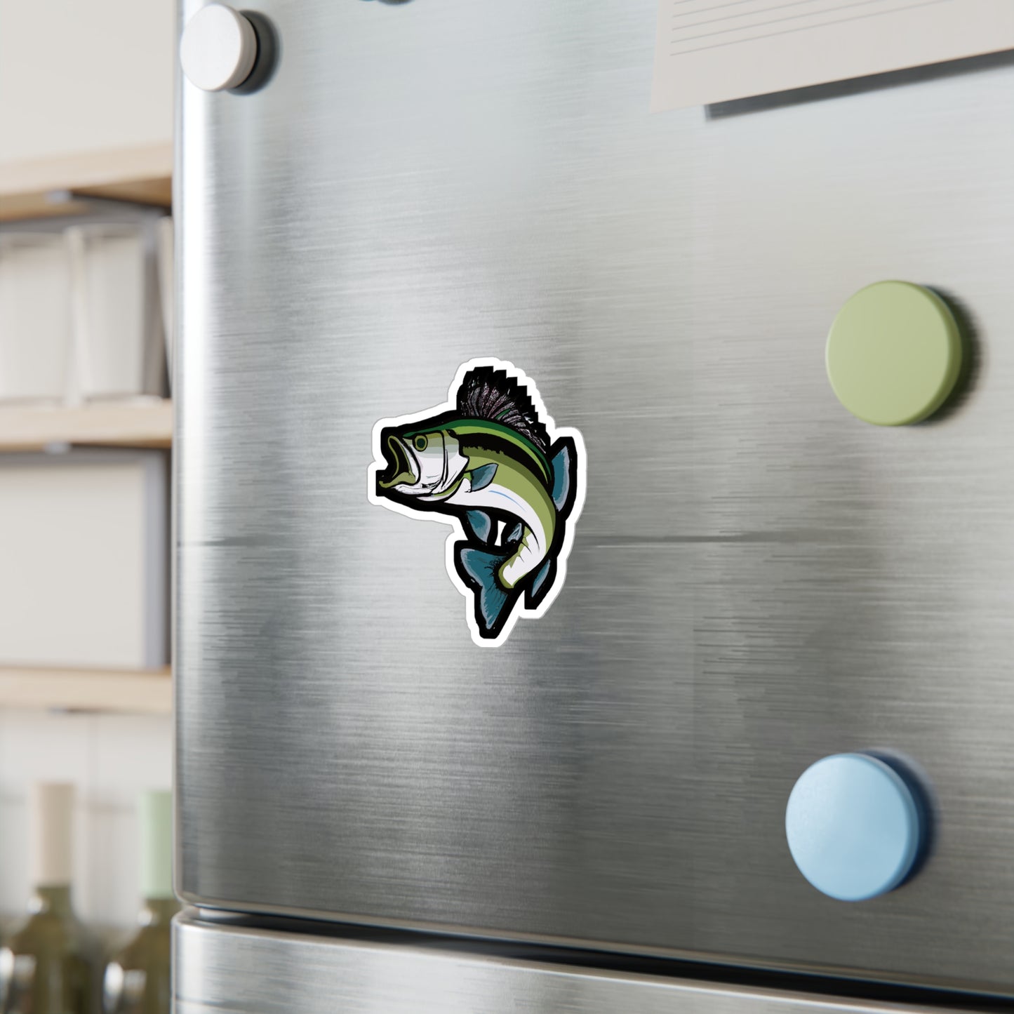 Jumping Bass Fish - Bass Sticker for Car Window Laptop Sticker. Water Bottle Sticker, Vinyl Fishing Decal, Aquatic Sticker - Bass Gift