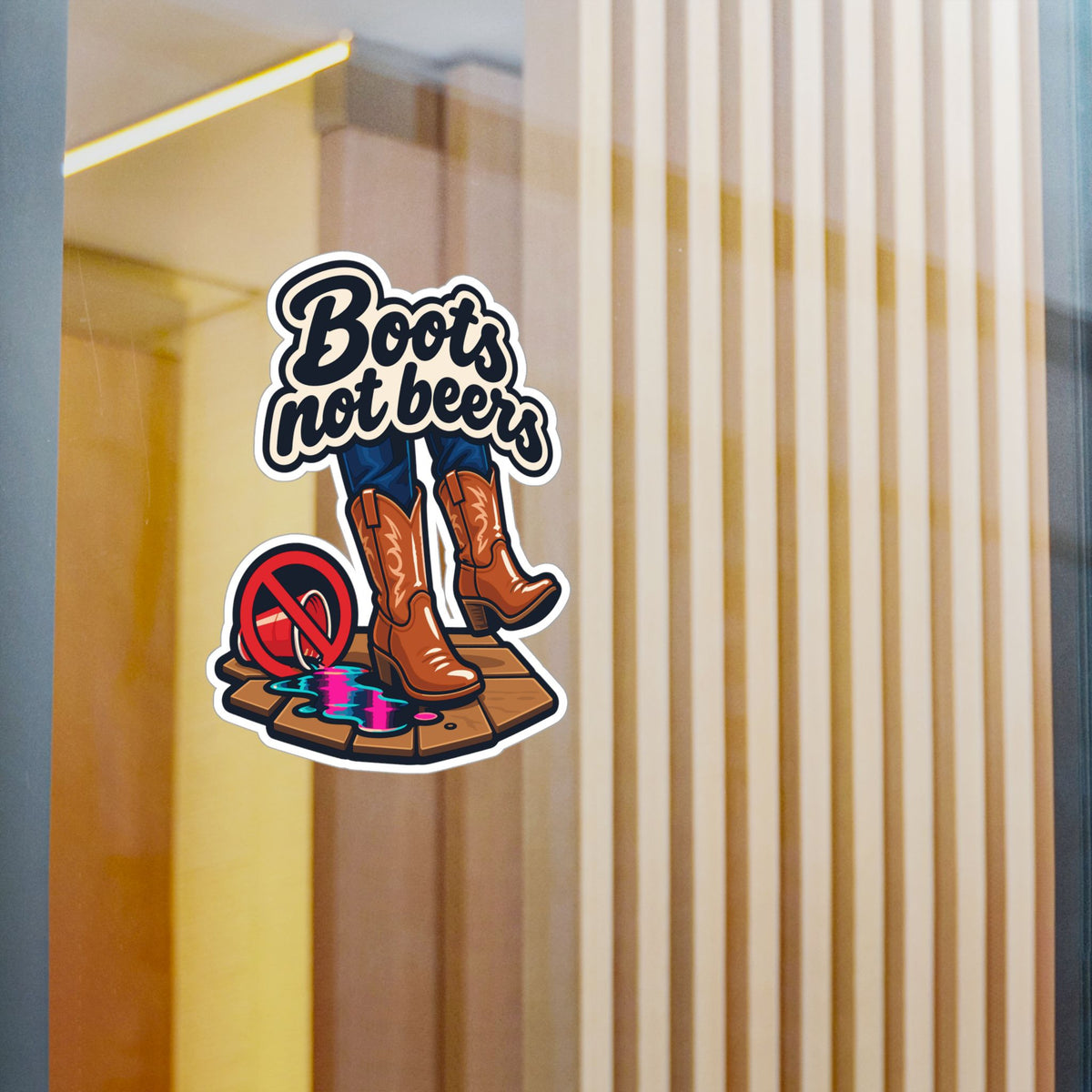 Line Dance Sticker – Boots Not Beers Design for the Country-Life Dancer, Western Decals for Laptop or Water Bottle