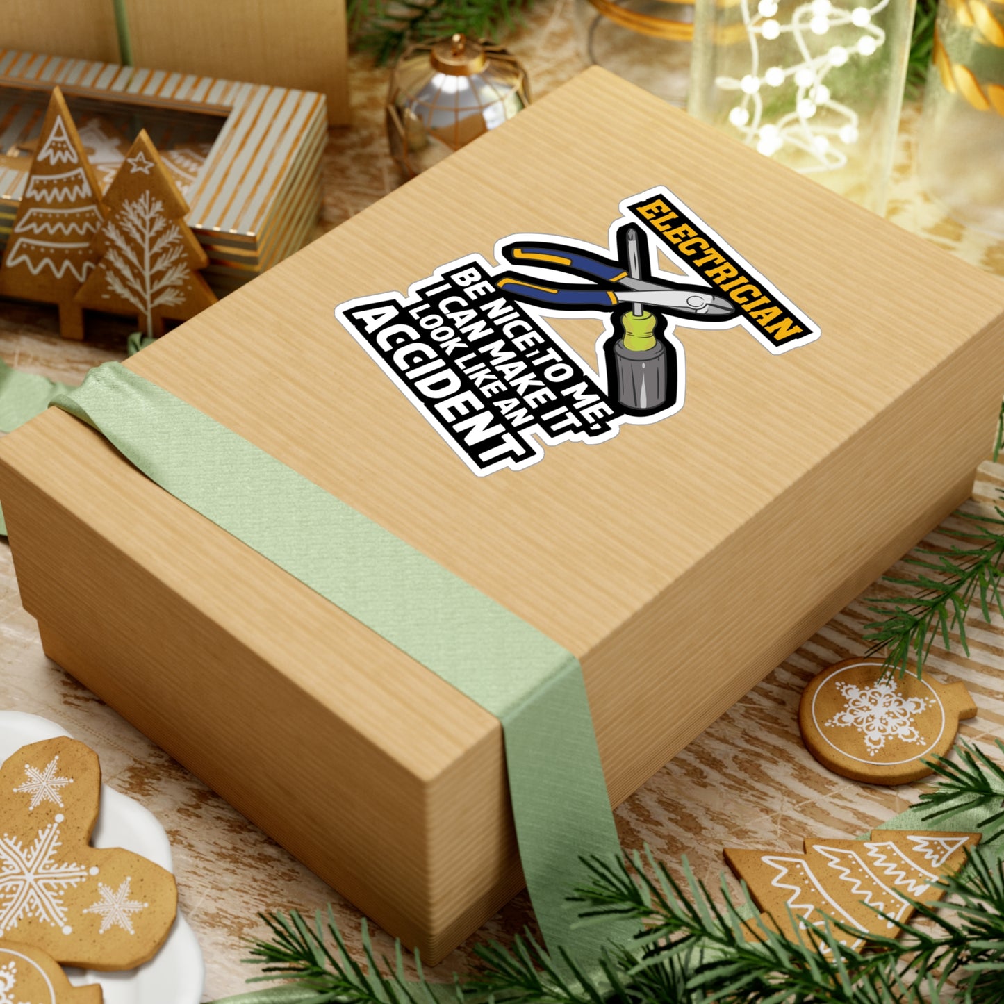 Look Like An Accident Electrician - Electrician Sticker for Laptop Sticker. Water Bottle Sticker, Vinyl Stripper Decal - Electrician Gift