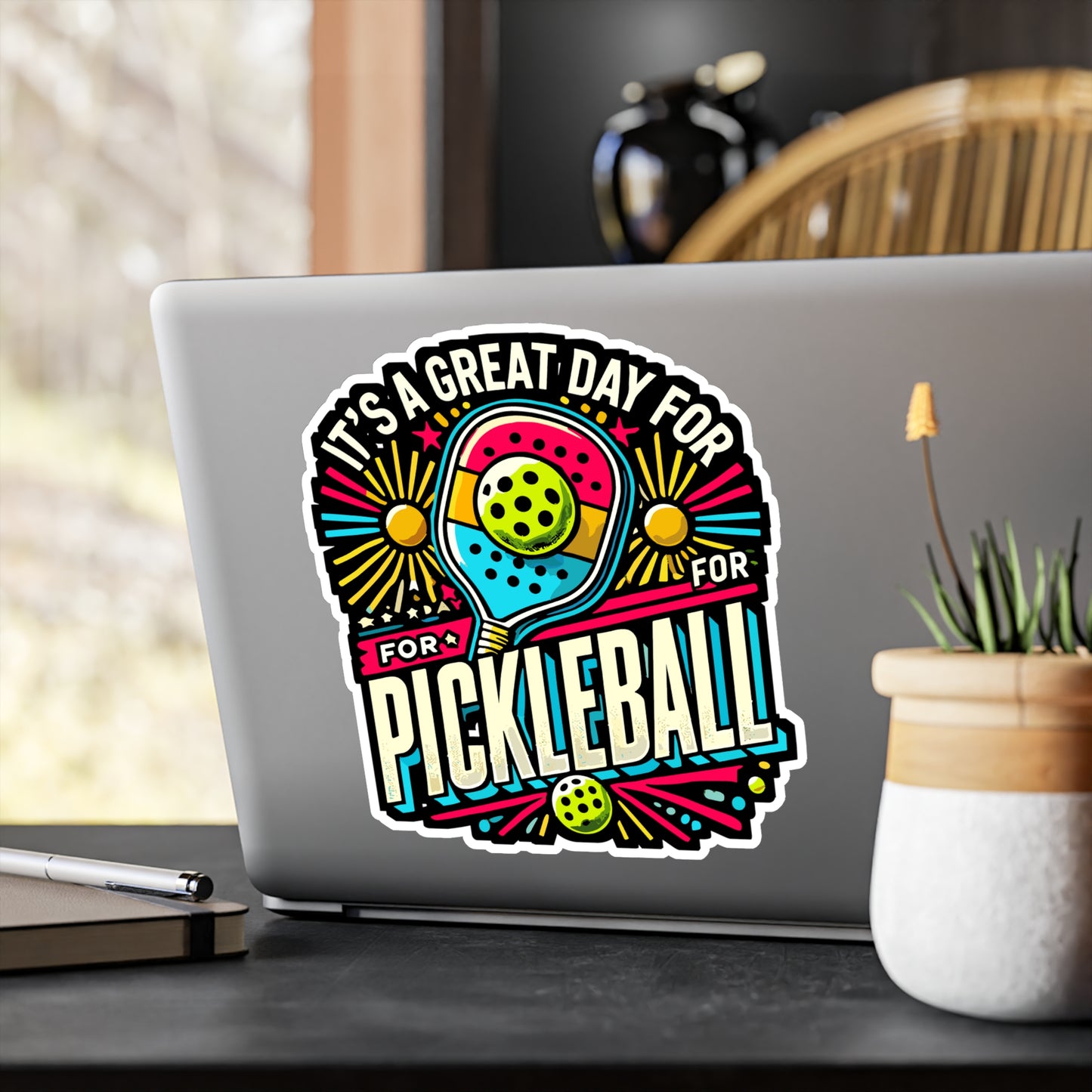 It's A Great Day For Pickleball - Pickleball Sticker for Laptop Sticker. Water Bottle Sticker, Vinyl Dink Decal - Pickleball Gift