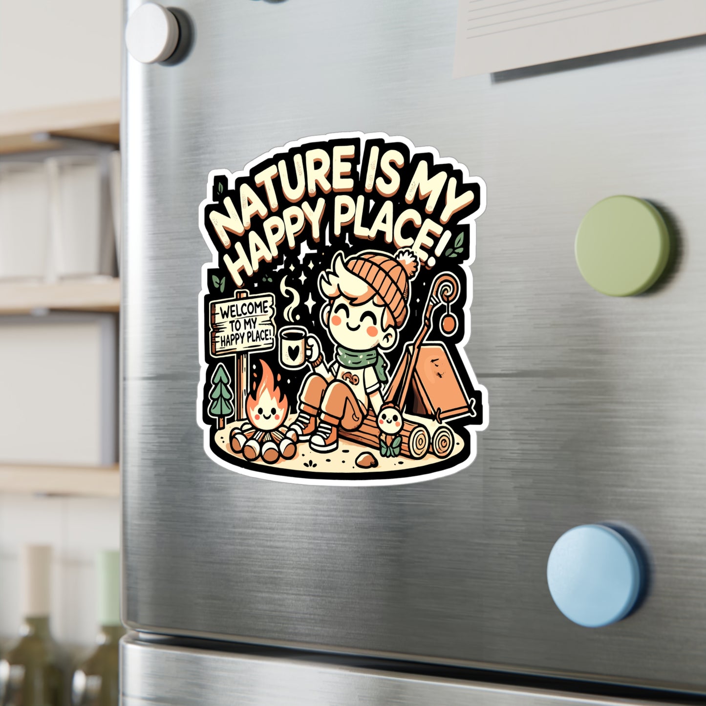 Nature is My Happy Place - Nature lover Sticker for Laptop Sticker. Water Bottle Sticker, Vinyl Happy place Decal - Nature lover Gift