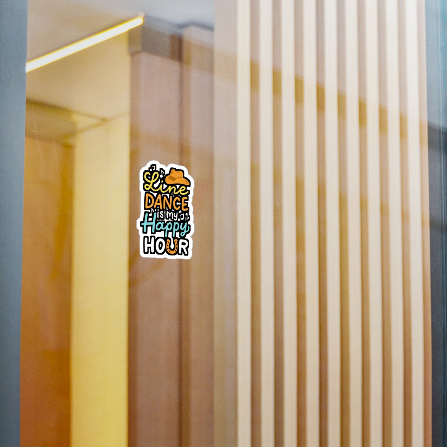 Line Dance Is My Happy Hour - Line dance Sticker for Laptop Sticker. Water Bottle Sticker, Vinyl Dancer Decal - Line dance Gift