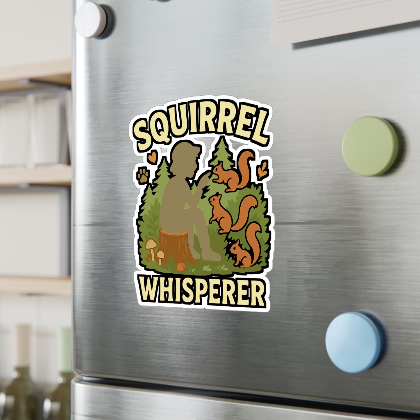 Squirrel Sticker – Squirrel Whisperer Decals for Hunter, Hunting, Feeding Fans, Waterproof Vinyl for Laptop, Water Bottle
