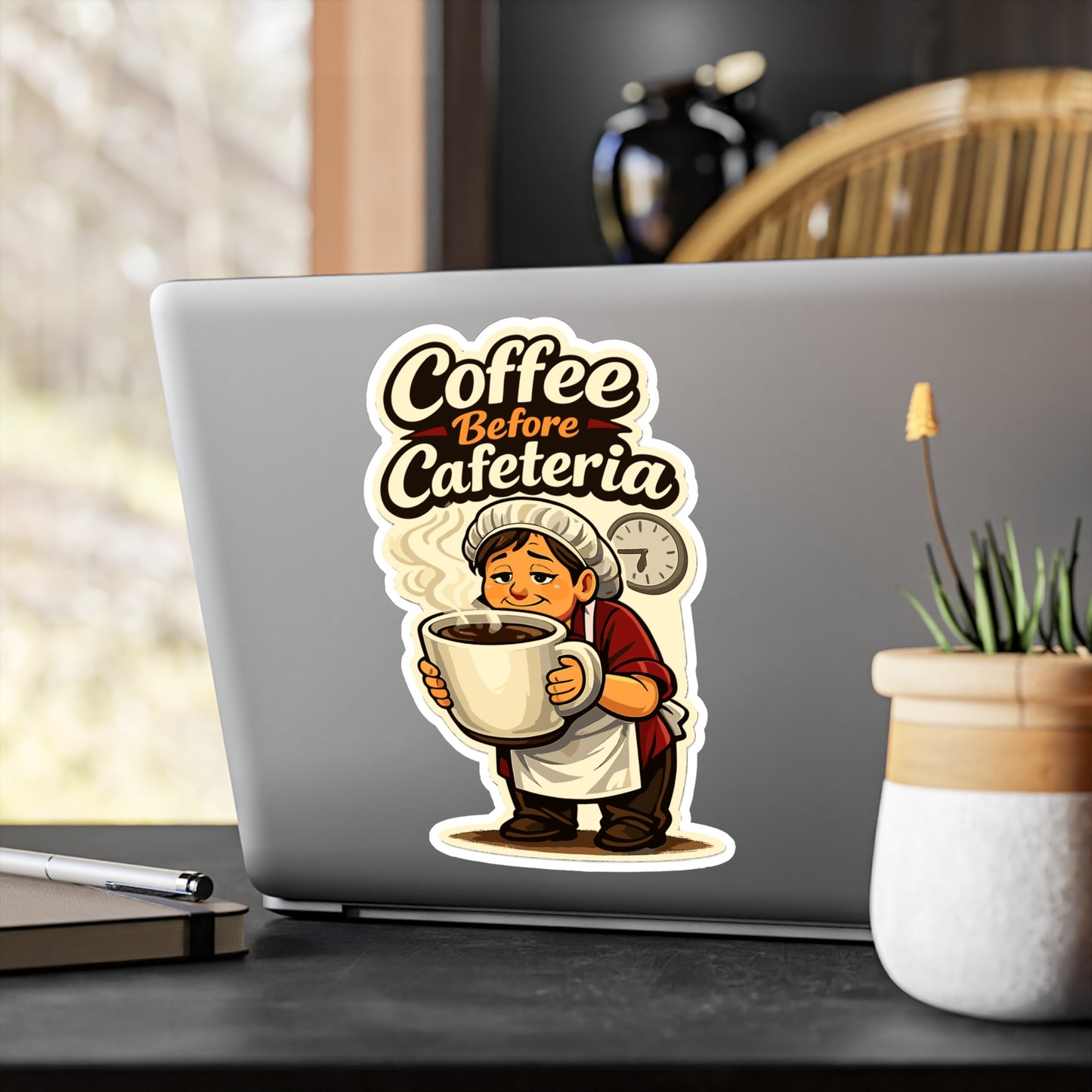 Lunch Lady Sticker Coffee Before Cafeteria Funny School Canteen Decals Waterproof Vinyl for Laptop Water Bottle