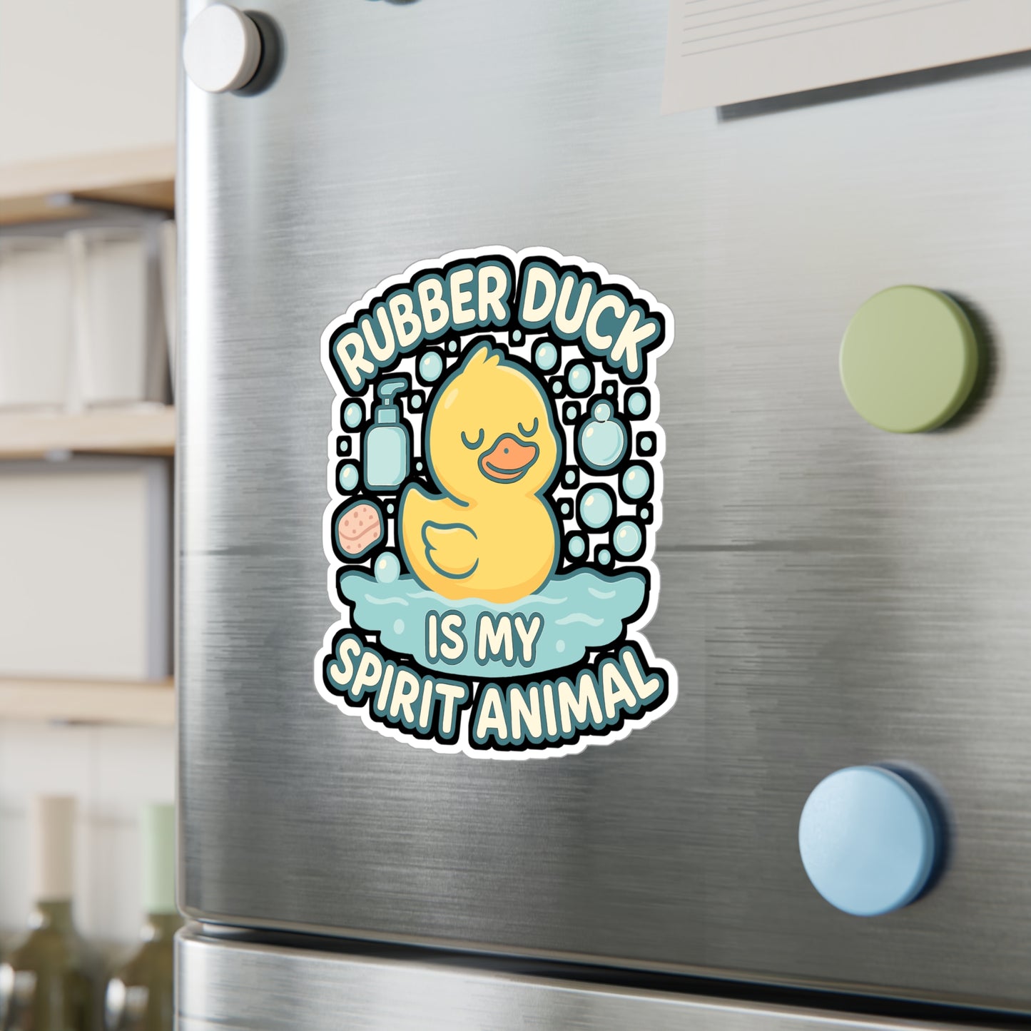Rubber Duck Is My Spirit Animal - Rubber Duck Sticker for Laptop, Water Bottle - Funny Gift for Duck Lovers, Kids, Teens