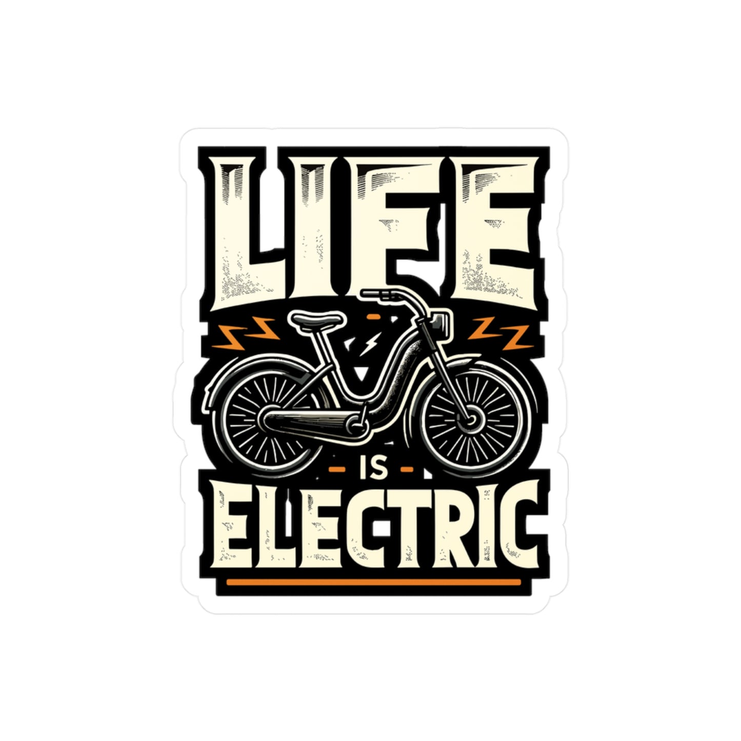 Life Is Electric - E-bike Sticker for Car Laptop Sticker. Water Bottle Sticker, Vinyl Electric-bike Decal - E-bike Gift