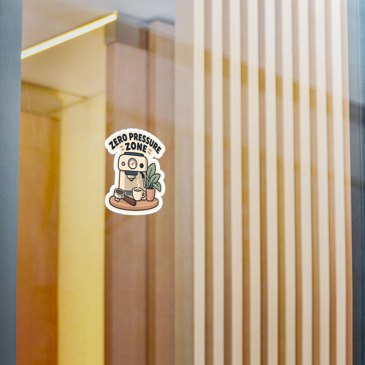 Espresso Sticker - Zero Pressure Zone Design, Coffee-Themed Decals for Grinder and Digital Scale