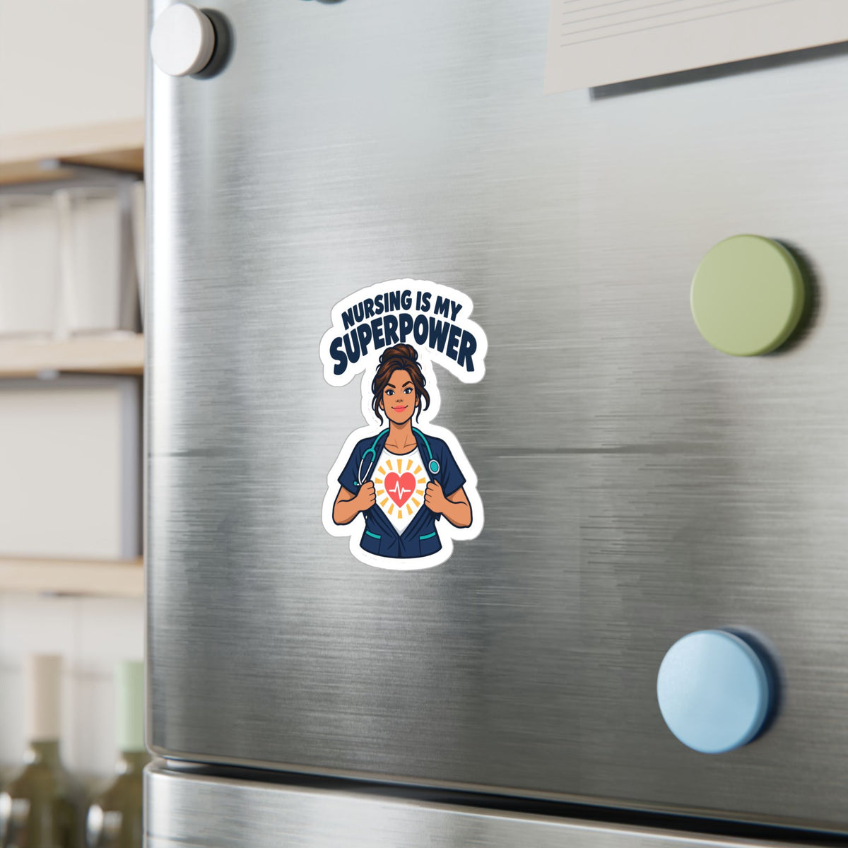 Nurse Sticker – Nursing Is My Superpower Decals for Laptop, Water Bottle, Waterproof Vinyl Gift for Nursing Student