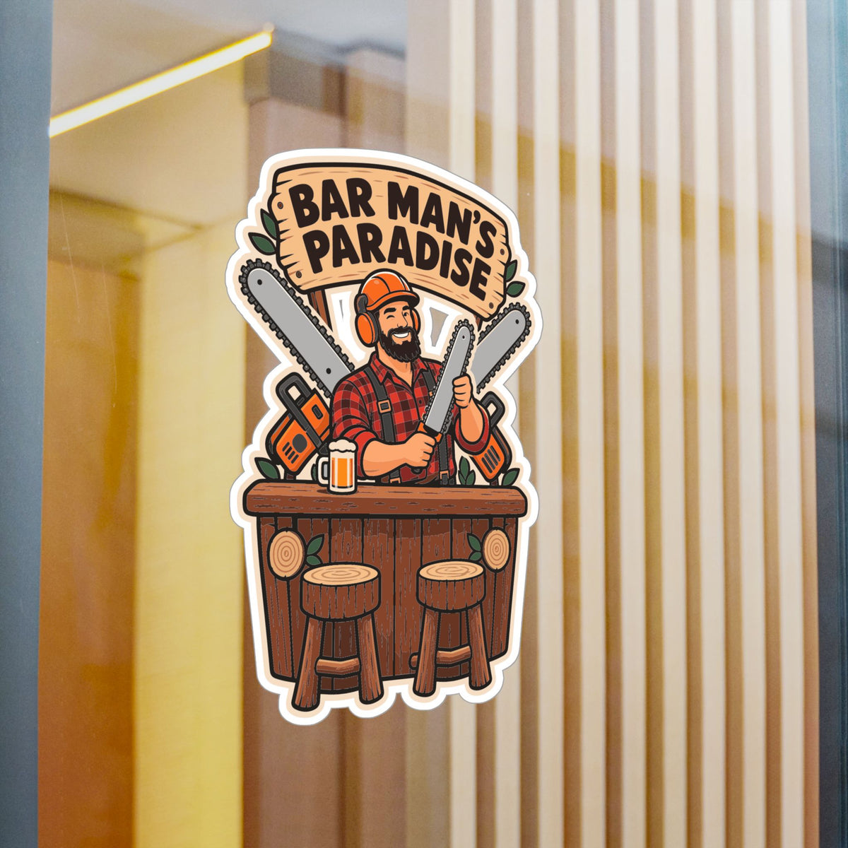 Tree Sticker "Bar Man's Paradise" for a Tree Worker or Branch Manager - Laptop and Water Bottle Decals