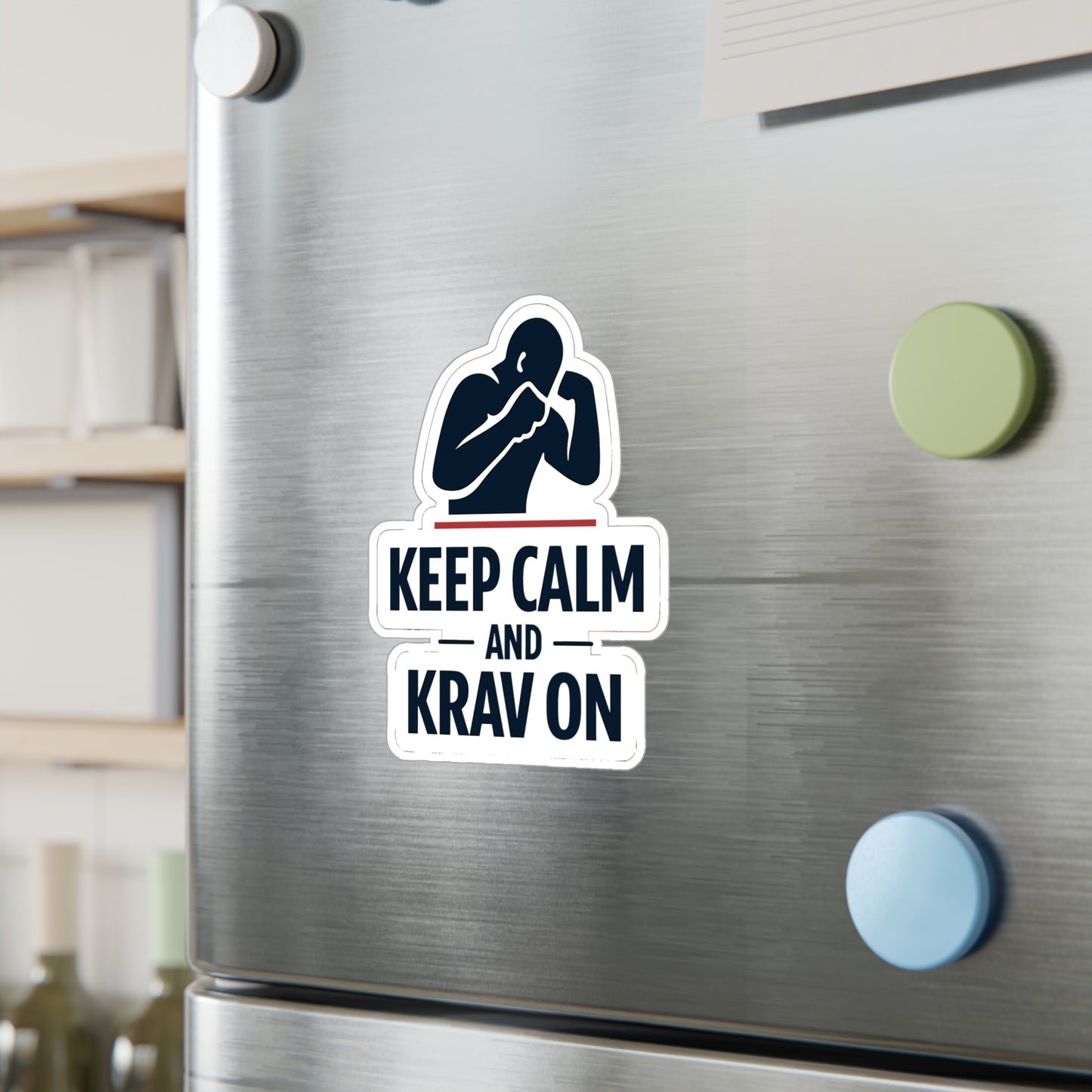 Krav Maga Sticker Keep Calm and Krav On - Martial Arts Self Defense Fitness Vinyl Waterproof decals for Laptop Water Bottle