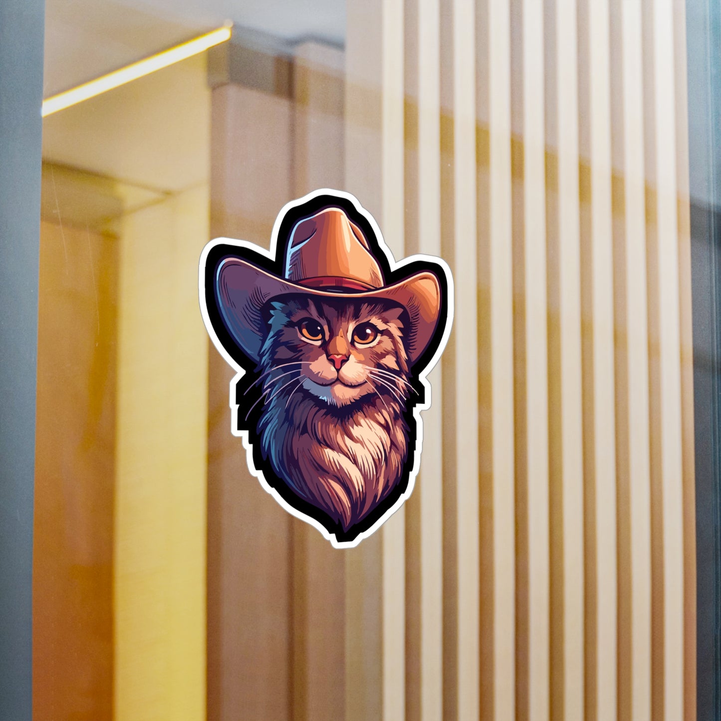 Cowboy Cat - Cowboy Sticker for Car Window Laptop Sticker. Water Bottle Sticker, Vinyl Cat Decal, Western Sticker - Cowboy Gift