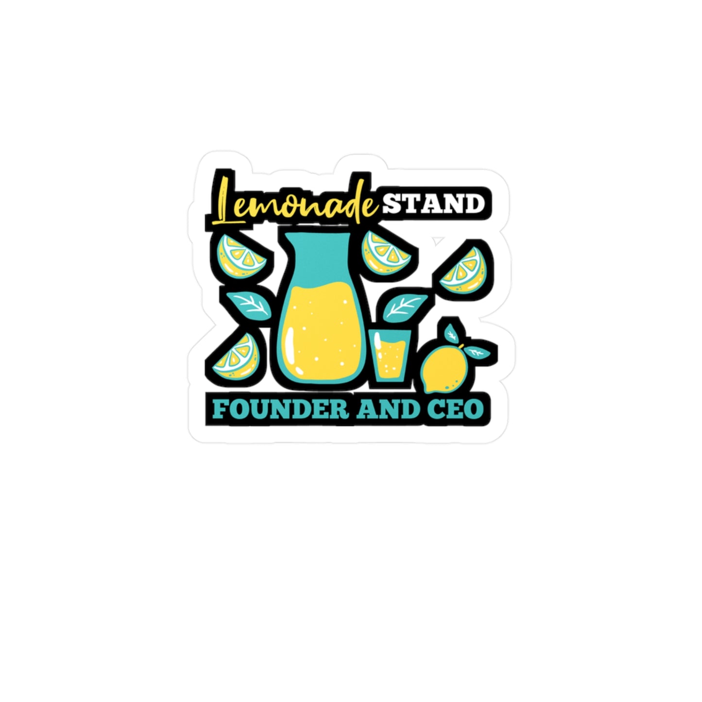 Lemonade Stand Founder And CEO - Lemonade Sticker for Laptop Sticker. Water Bottle Sticker, Vinyl Lemon Decal - Lemonade Gift