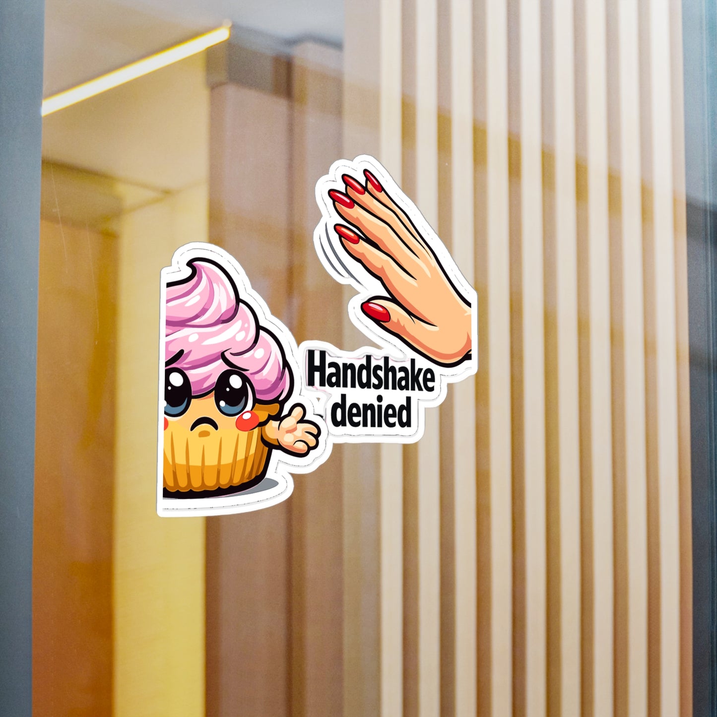 Baking Sticker "Handshake Denied" Funny Sourdough Baker Decals Waterproof Vinyl Laptop Water Bottle Sticker