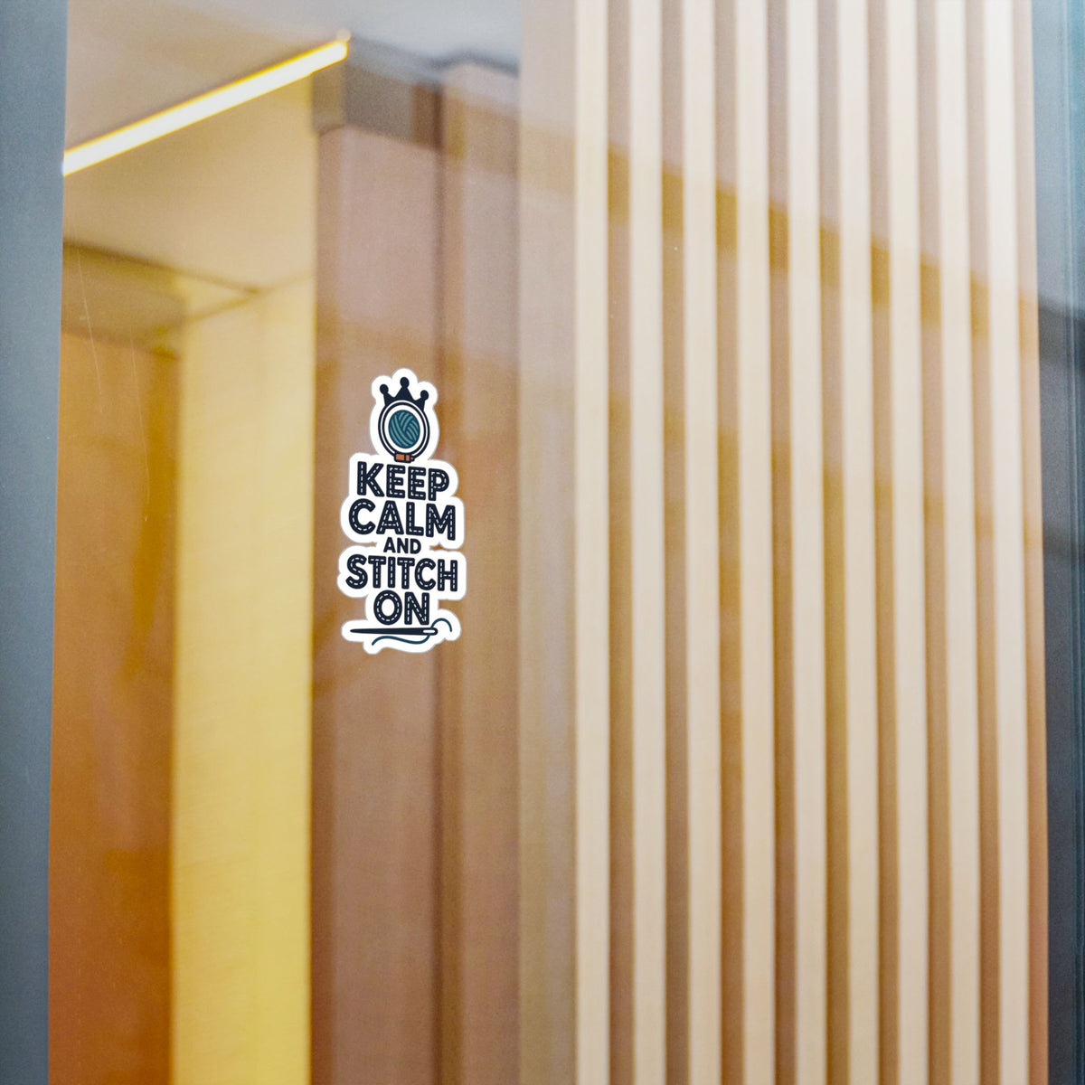 Embroidery Sticker - Keep Calm And Stitch On - Needlework Decals for Crafting and Stitching Fans, Laptop or Water Bottle