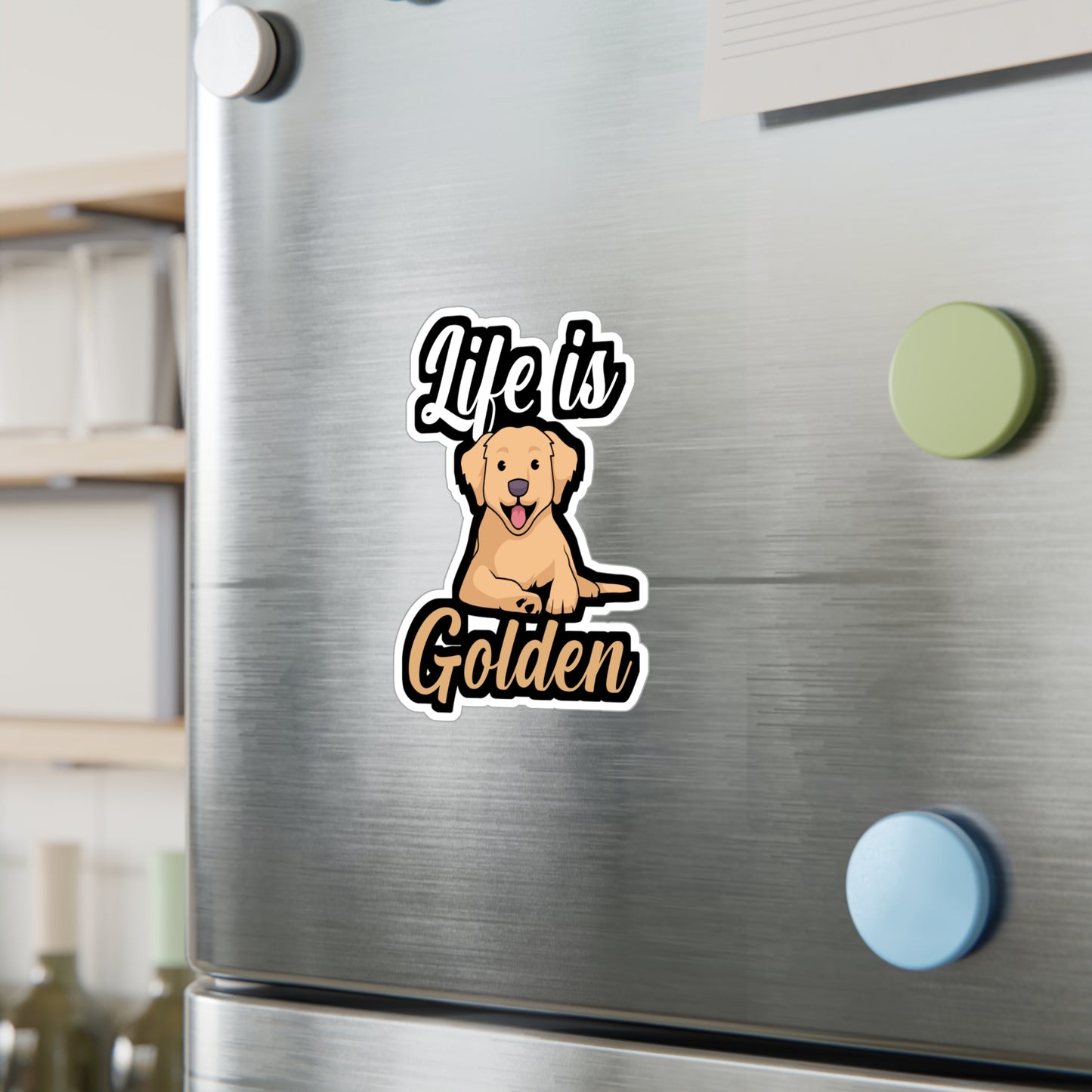 Life is golden - Golden retriever Sticker for Wall, Laptop, Window, Truck, Car Golden retriever Gift Vinyl Goldens Decal Sticker