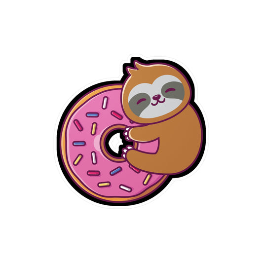 Sloth Donut - Sloth Sticker for Car Window Laptop Sticker. Water Bottle Sticker, Vinyl Cute Decal, Sloths Sticker - Sloth Gift