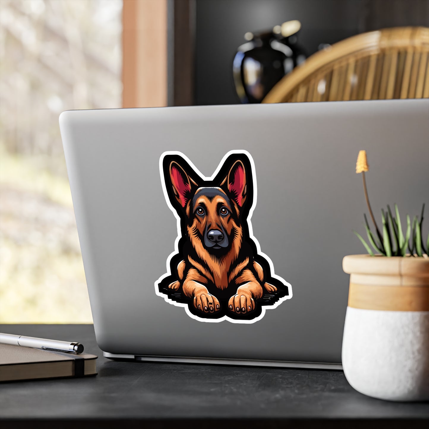 German Shepherd - German Sticker for Car Window Laptop Sticker. Water Bottle Sticker, Vinyl Shepherd Decal, Guard Sticker - German Gift